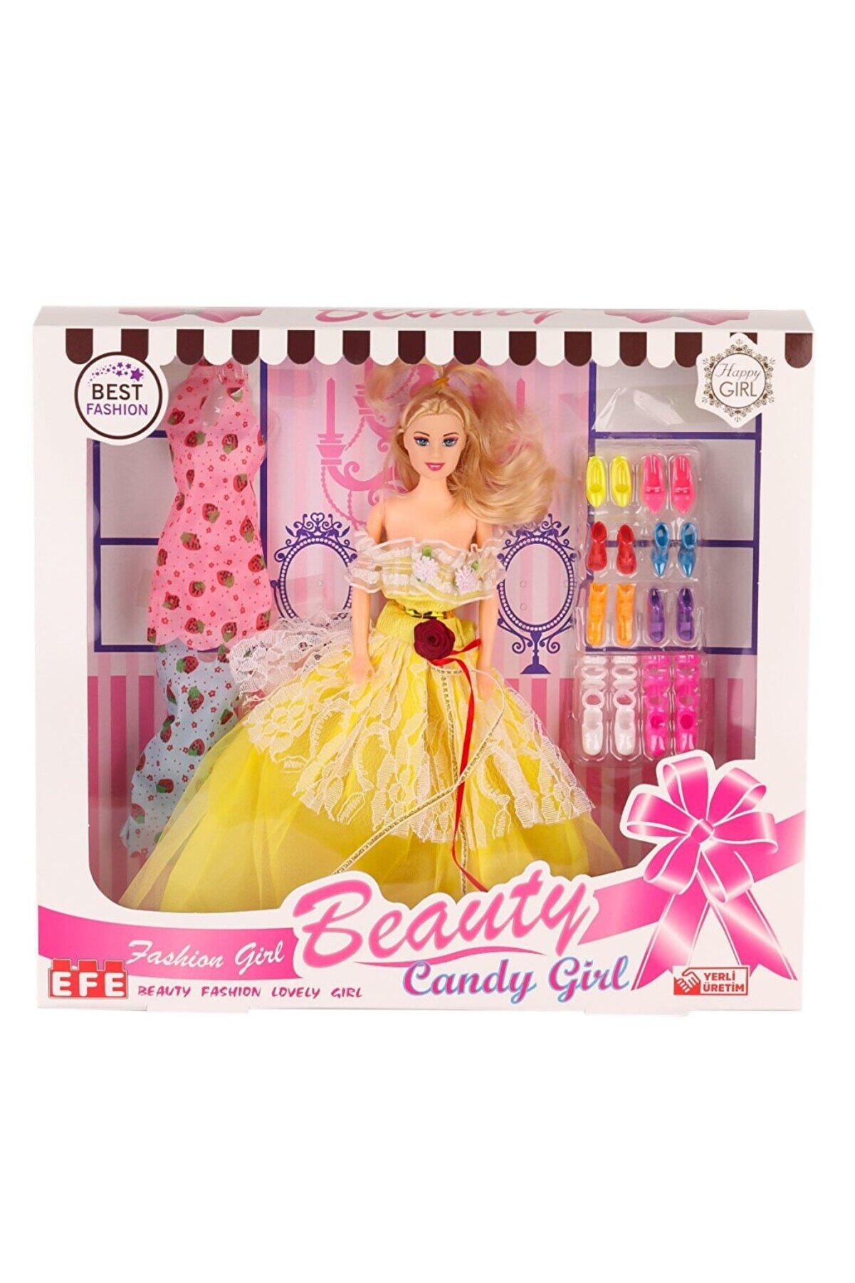 Toptan Bulurum 207 Ayakkabı Setli Candy Girl Bebek Efe Toys