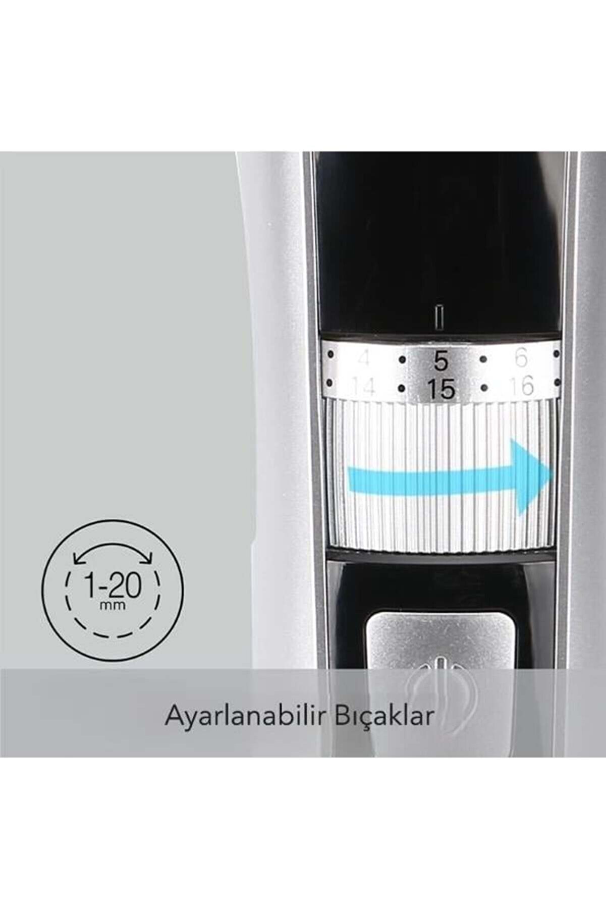 Şarjlı Ayarlanabi̇li̇r Başlıklı Saç Sakal Traş Maki̇nesi̇-1726