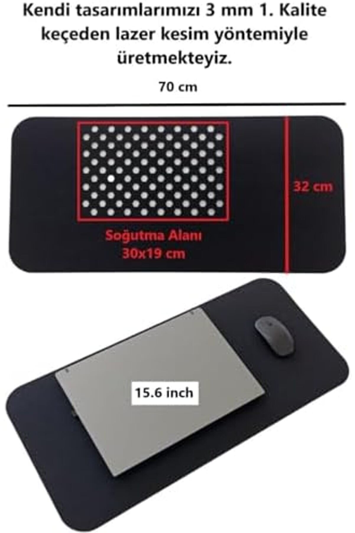Keçe Masa Üstü Mouse Pad Ve Bi̇lgi̇sayar Düzenleyi̇ci̇ 70X32 Cm – Mat, Keçe Mat