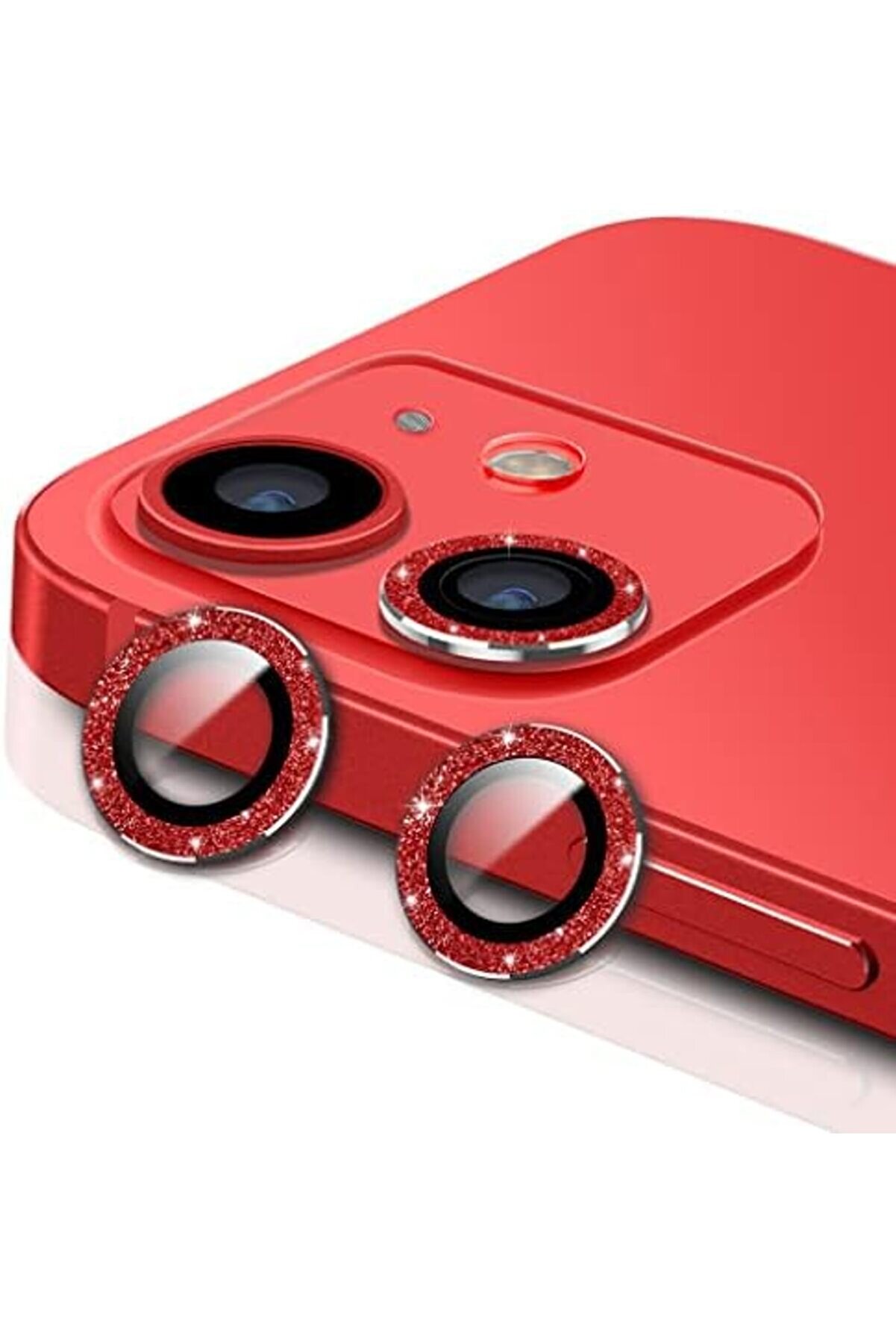 Lvnshop İphone 11/11 Pro / 11 Pro Max / 12/12 Mi̇ni̇ / 12 Pro Uyumlu Metal Parlak Si̇mli̇ Görünümlü Kame