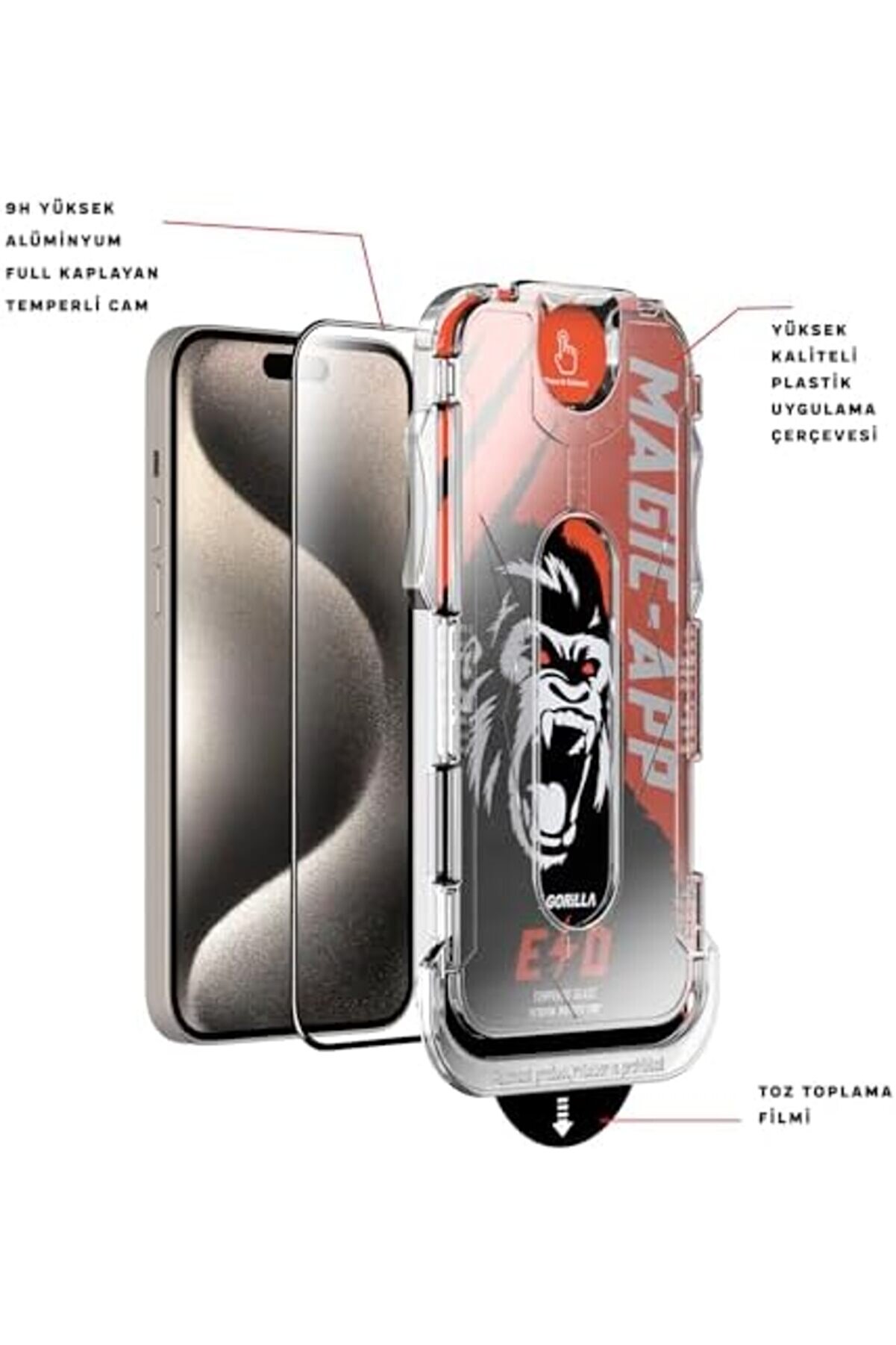 Buybeam X-Gori̇lla 11 / Xr Uyumlu Tam Kaplayan Tozsuz Uygulama 9H Ekran Kırılmaz Temperli̇ Cam Şeffaf