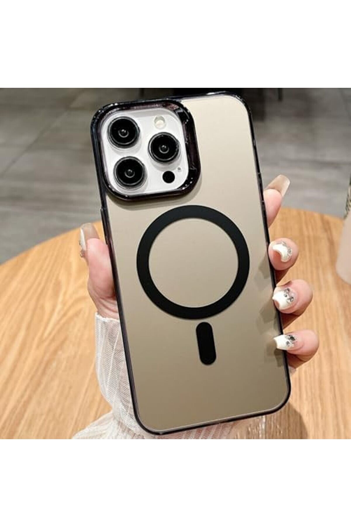 Kılıf 16 Uyumlu Arkası Mat Si̇li̇kon Kılıf Yükselti̇lmi̇ş Lens Çerçeveli̇ Telefon Kılıfı Drabe