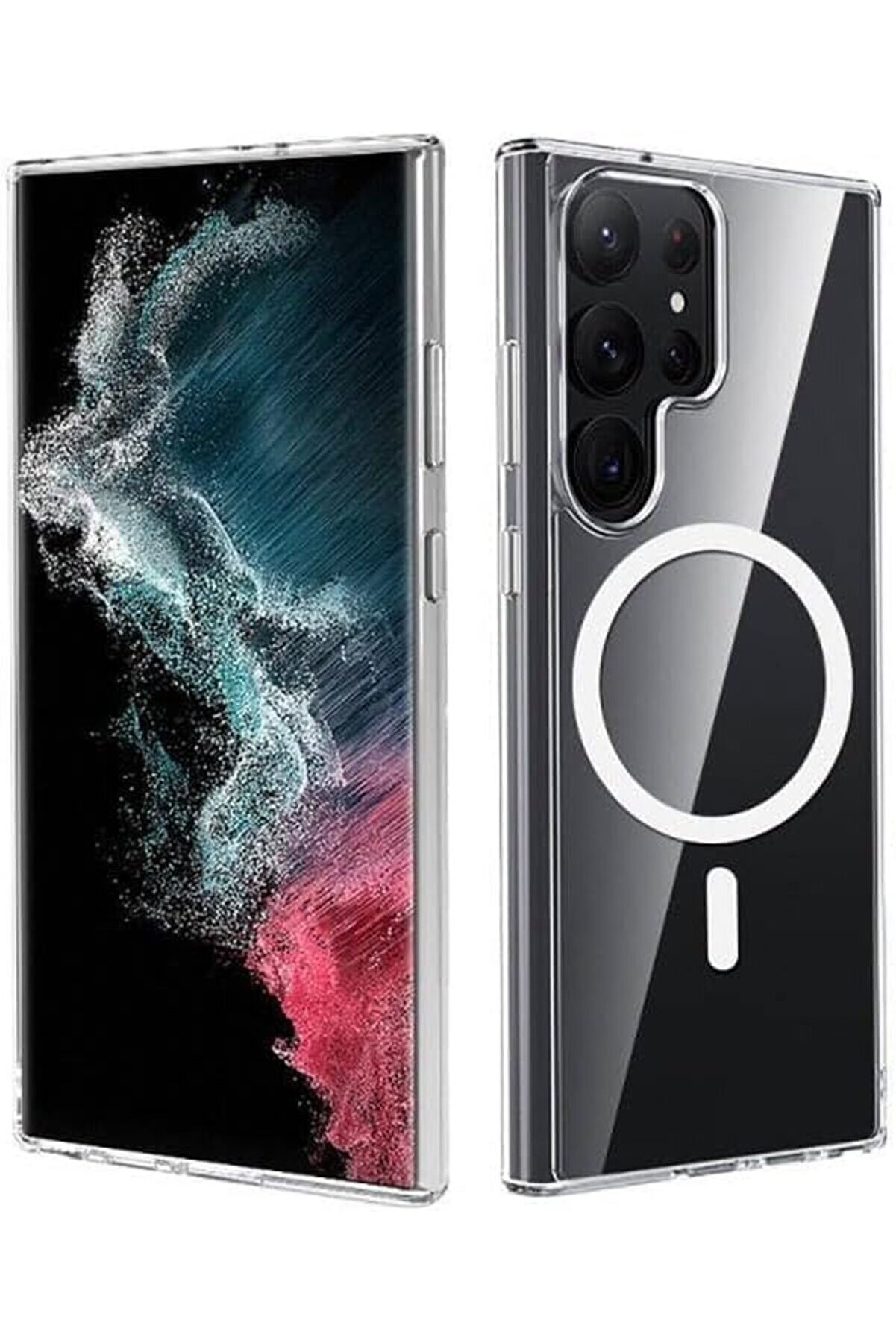 STOREMAX polysight s25 Ultra İle Uyumlu şeffaf Manyetik şarj Kılıfı Darbe Emici şeffaf Kılıf Kablosuz Şarj Öz