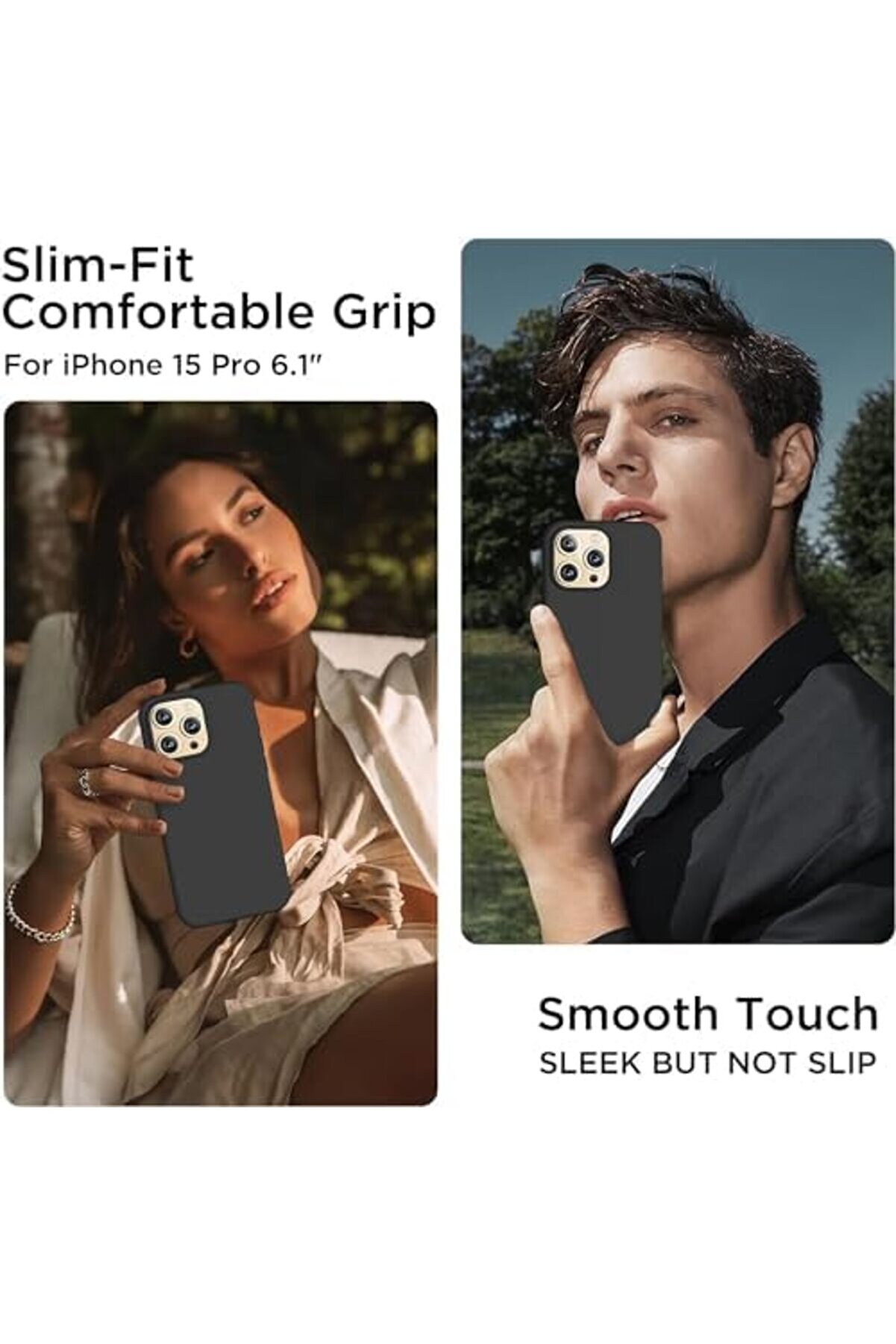 Lvnshop 15 Pro Kılıf 6.1 İle Uyumlu, Sıvı Si̇li̇kon 3 Katmanlı Tam Kaplamalı Yumuşak Jel Kauçuk Telefo