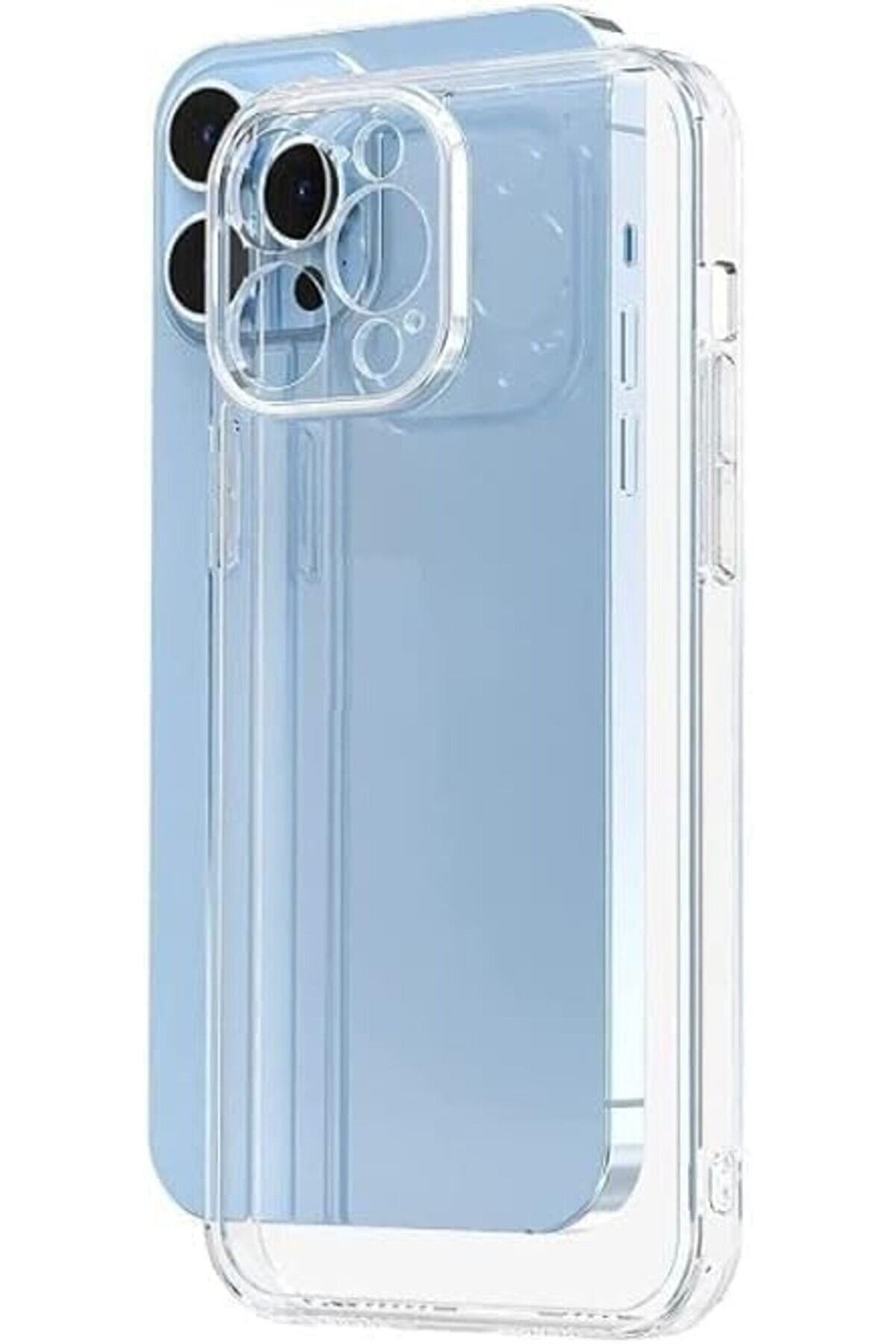 STOREMAX aclyashop Şeffaf Kılıf 15 ProMax Uyumlu Şeffaf Kılıf, Kamera Korumalı Şeffaf Silikon Kılıf, Kamera 1