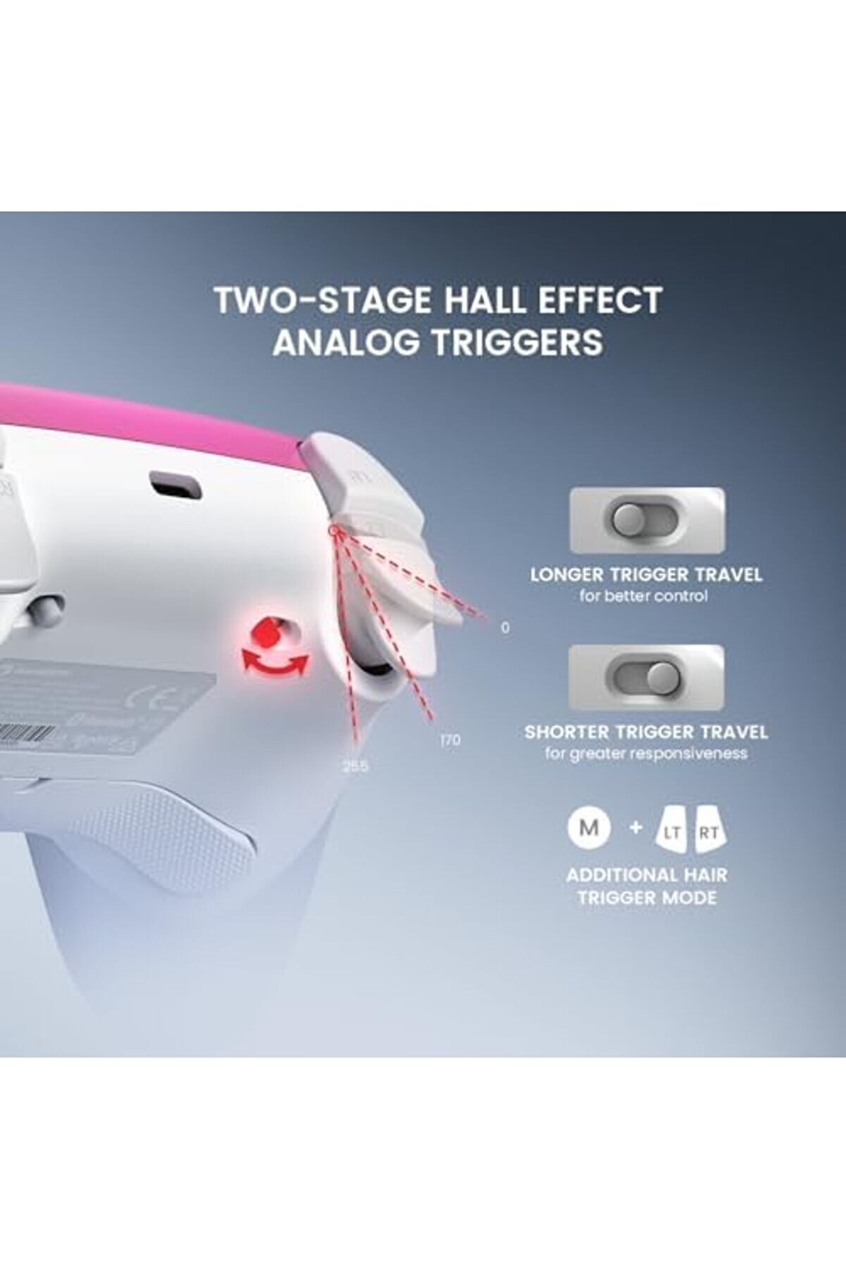 Aclyashop Super Gami̇ng Controller For Pc/Swi̇tch/İos/, Hall Effect Sti̇ck & Tri̇gger, Rubberi̇zed Gri̇ps,