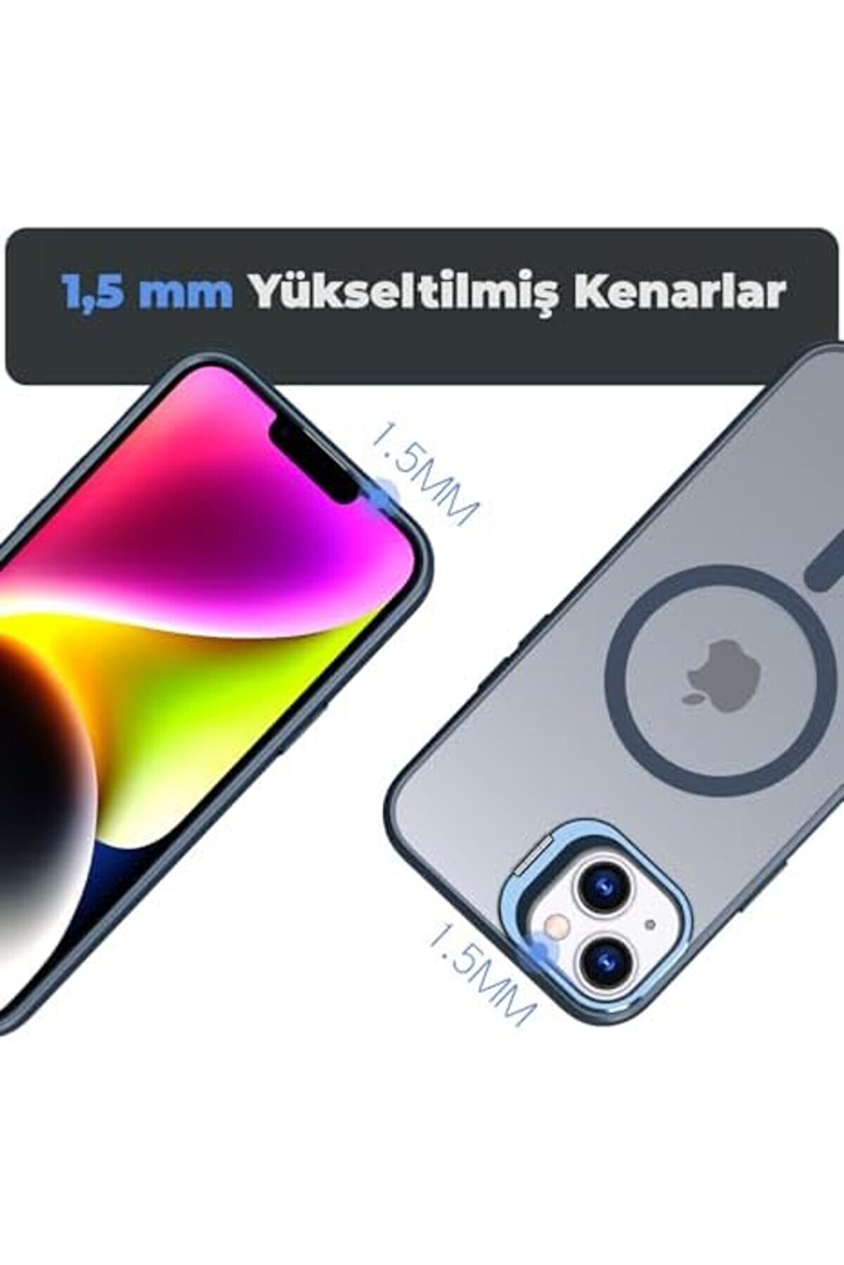 Aclyashop 15 Uyumlu Metal Lens Koruma Çerçevesi̇/ Güçlü Bağımsız Buton Hoparlör Koruma Mat Şeffaf Tel