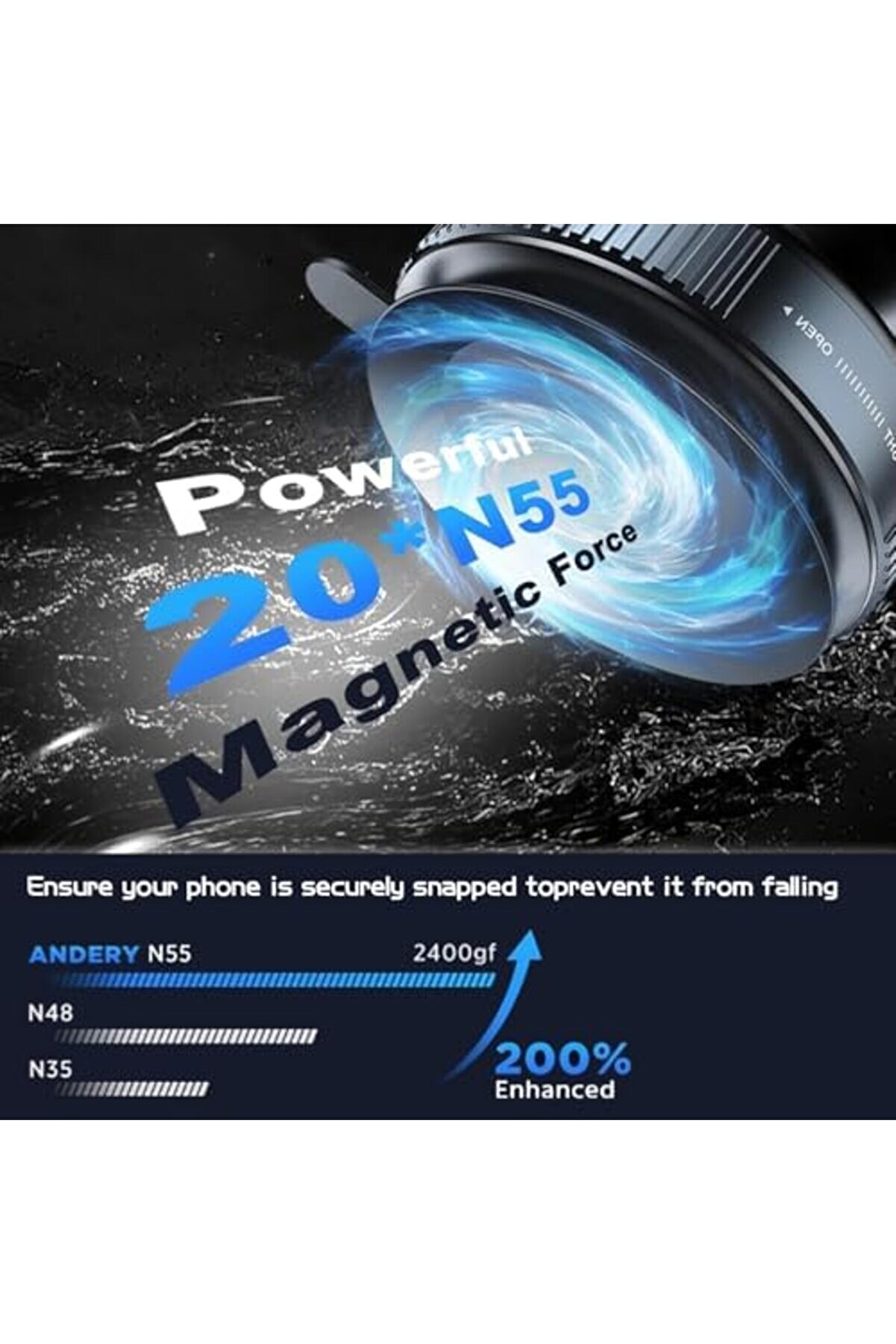 Lvnshop Yükselti̇lmi̇ş 360° Vakumlu Manyeti̇k Telefon Tutucu, Vakumlu Manyeti̇k Telefon Tutacağı, Araba/