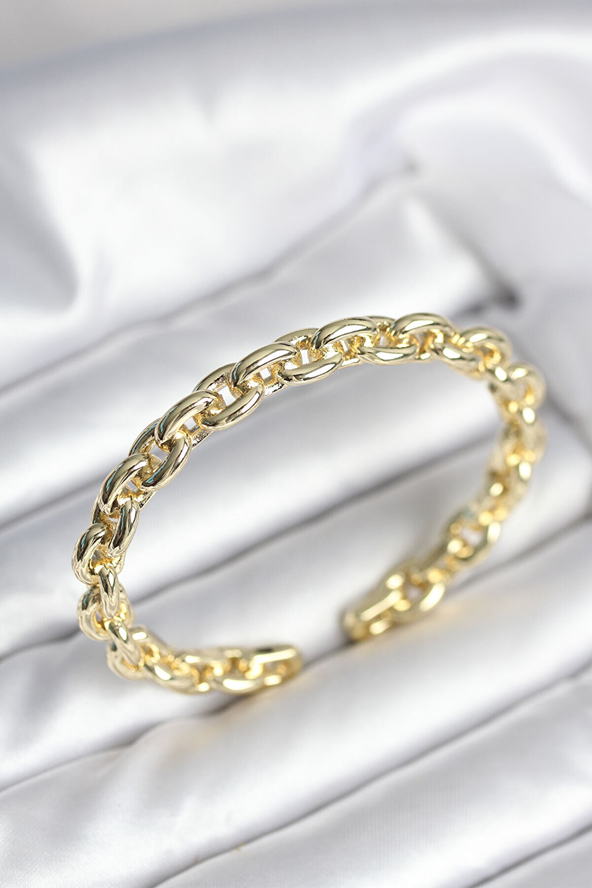 Toptan Bulurum Zincir Model Gold Renk Pirinç Kadın Bileklik