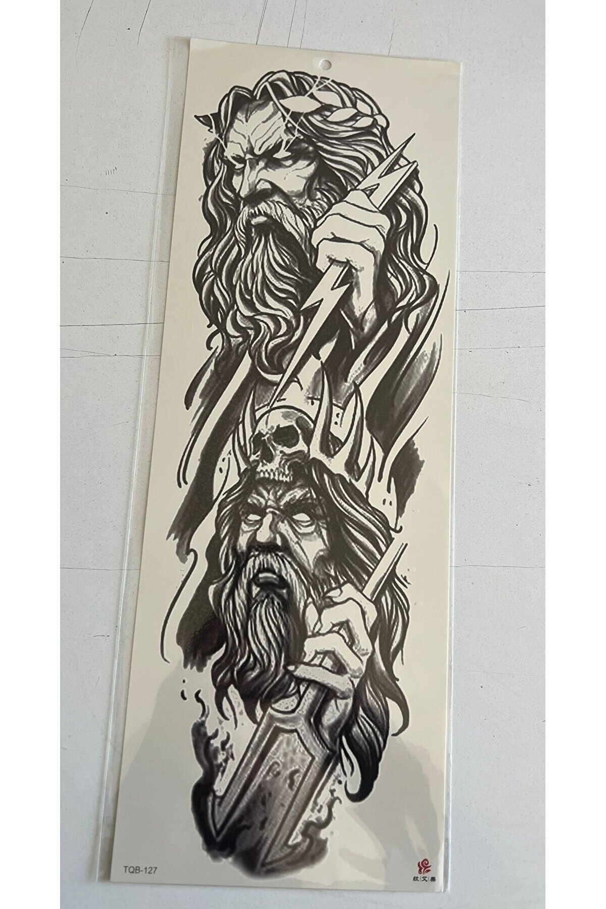 Ai̇rbrush Tattoo Tanrıların Savaşı 1 Hafta Kalıcı Tam Kol Bacak Yapıştırma Ge&ccedil;i̇ci̇ D&ouml;vme 46 Cm