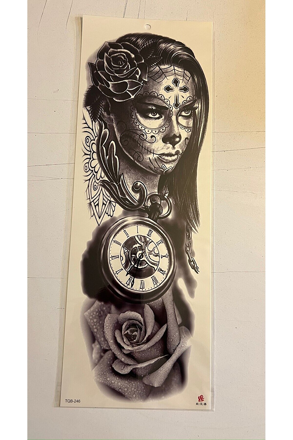 Ai̇rbrush Tattoo Gül Saat 1 Hafta Kalıcı Tam Kol Bacak Yapıştırma Geçi̇ci̇ Dövme 46 Cm