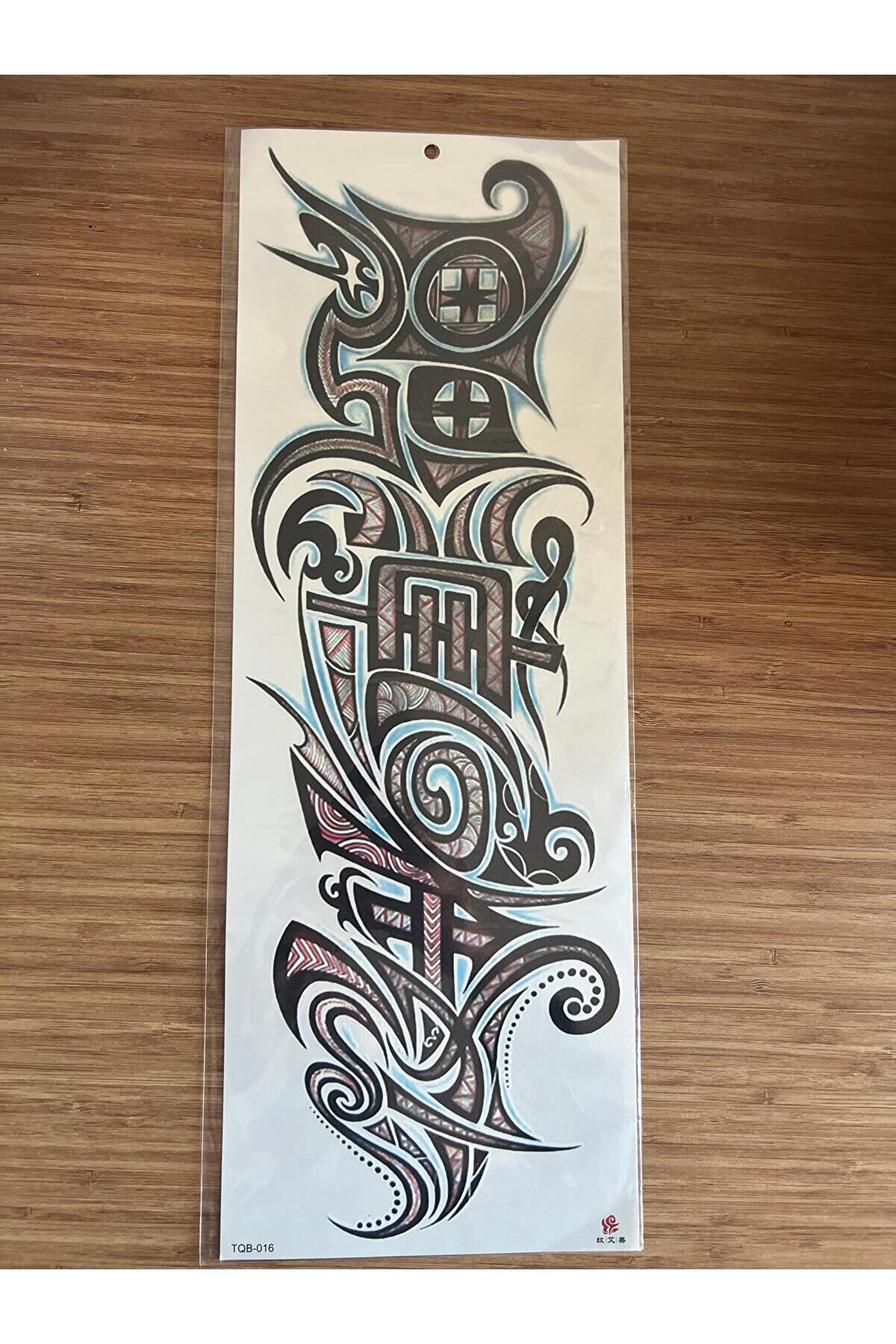 Ai̇rbrush Tattoo Tri̇bal 1 Hafta Kalıcı Tam Kol Bacak Yapıştırma Geçi̇ci̇ Dövme 46 Cm