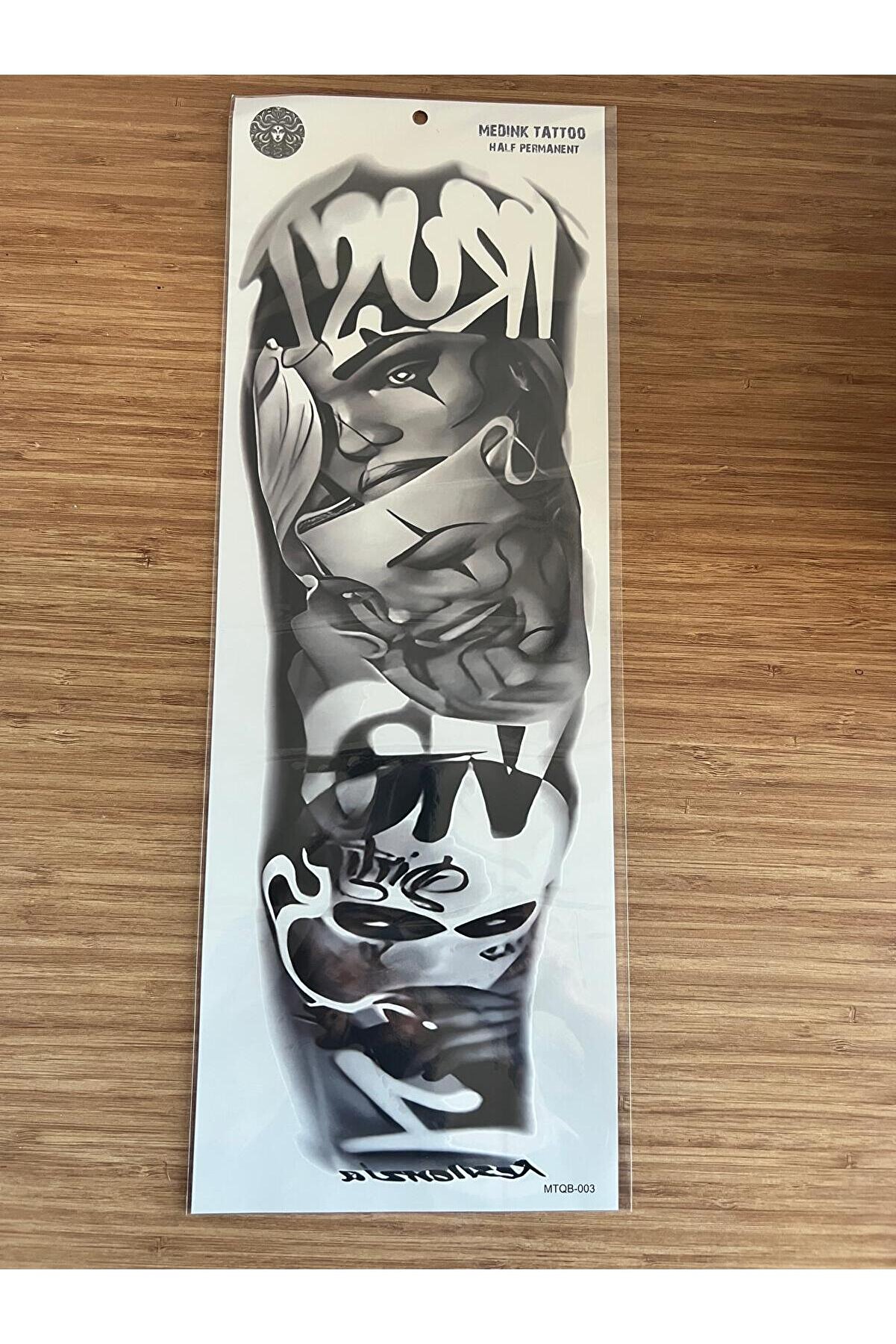 Ai̇rbrush Tattoo Maske 1 Hafta Kalıcı Tam Kol Bacak Yapıştırma Geçi̇ci̇ Dövme 46 Cm