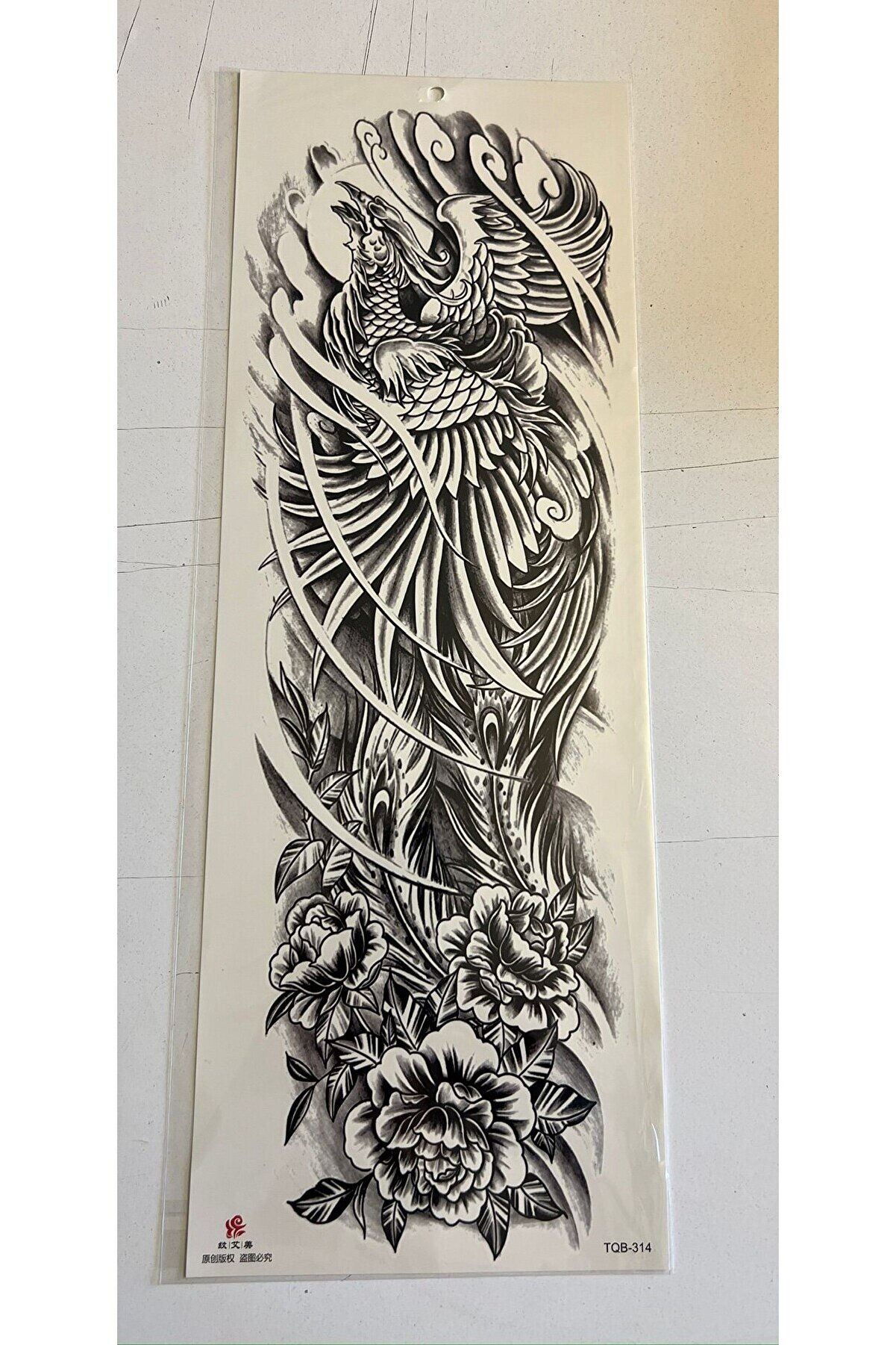 Ai̇rbrush Tattoo Yırtıcı Kuş 1 Hafta Kalıcı Tam Kol Bacak Yapıştırma Ge&ccedil;i̇ci̇ D&ouml;vme 46 Cm