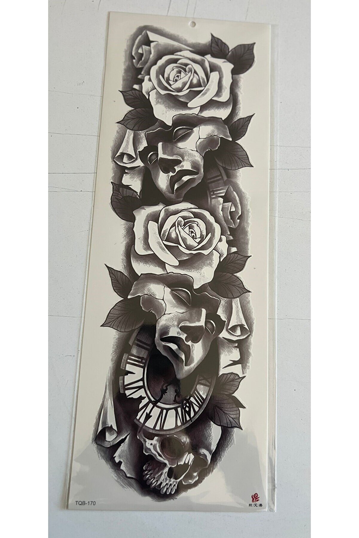 Ai̇rbrush Tattoo Güllere Sarılı 1 Hafta Kalıcı Tam Kol Bacak Yapıştırma Geçi̇ci̇ Dövme 46 Cm