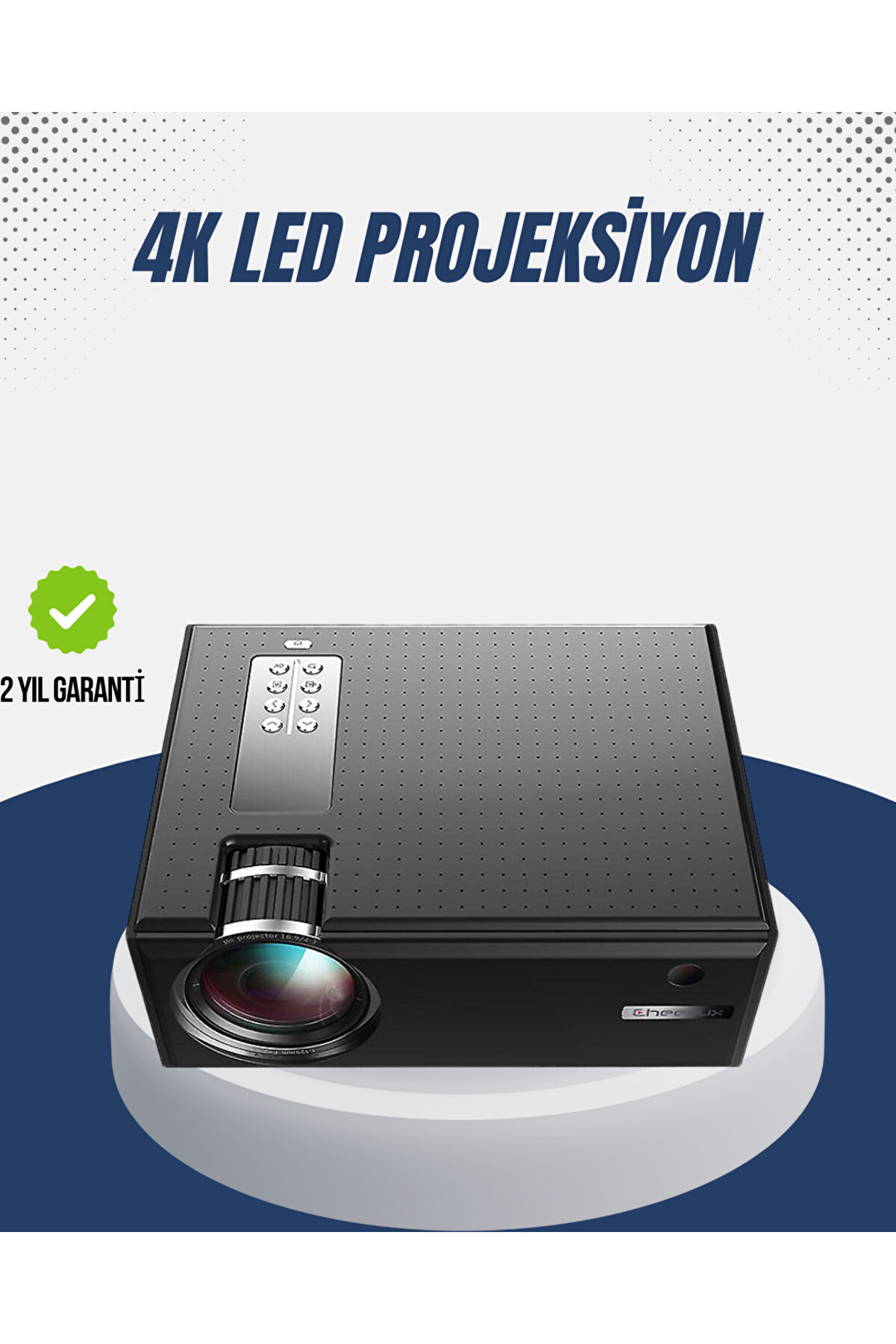 teknodayım Full HD Projeksiyon – HDMI/USB Girişli, Kumandalı, Eğitim ve Sunum İçin İdeal