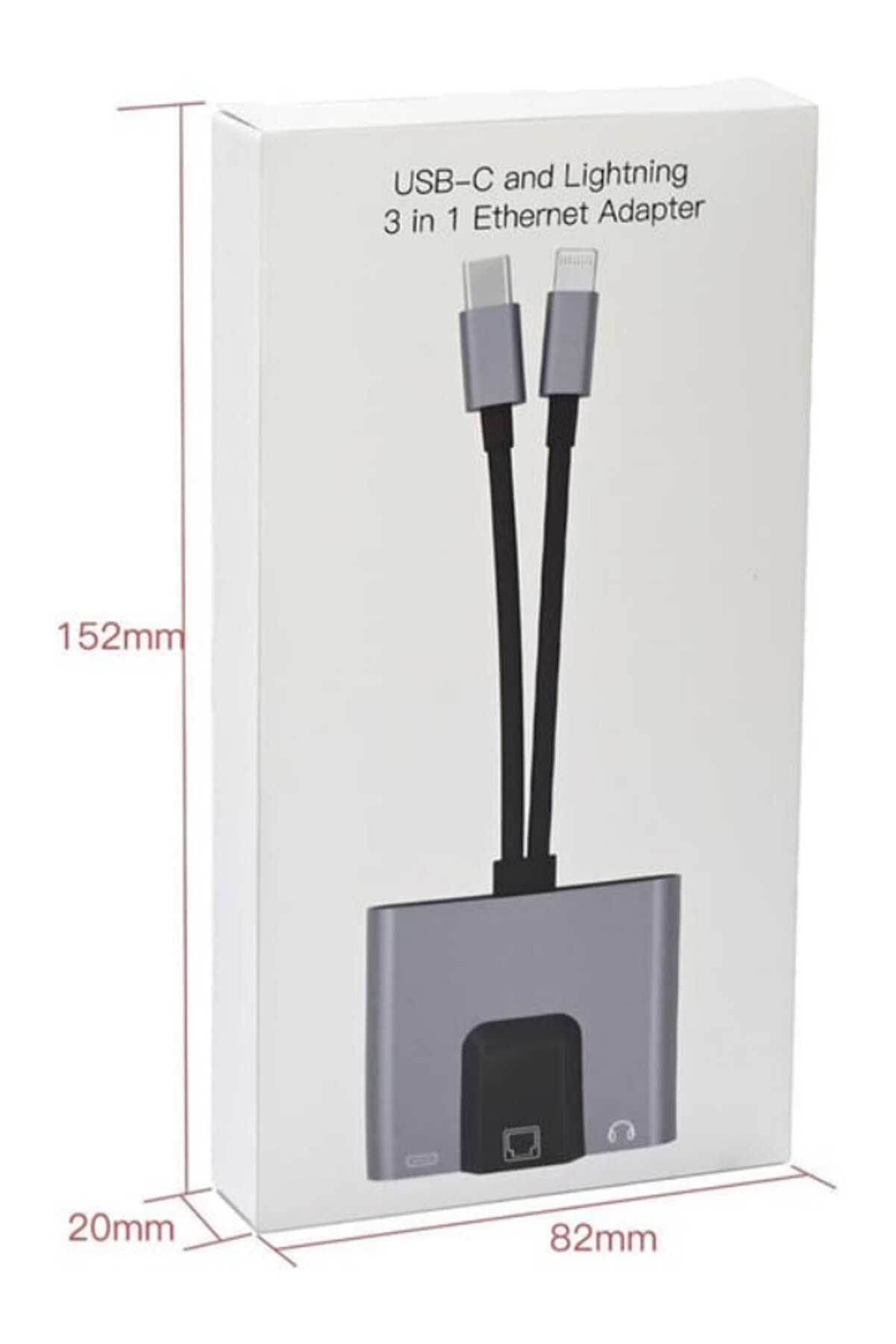 3 İn 1 Li̇ghtni̇ng & Type-C To Ethernet Adaptörü Rj45, Aux, Şarj Destekli̇ Çevi̇ri̇ci̇ - Fc1083