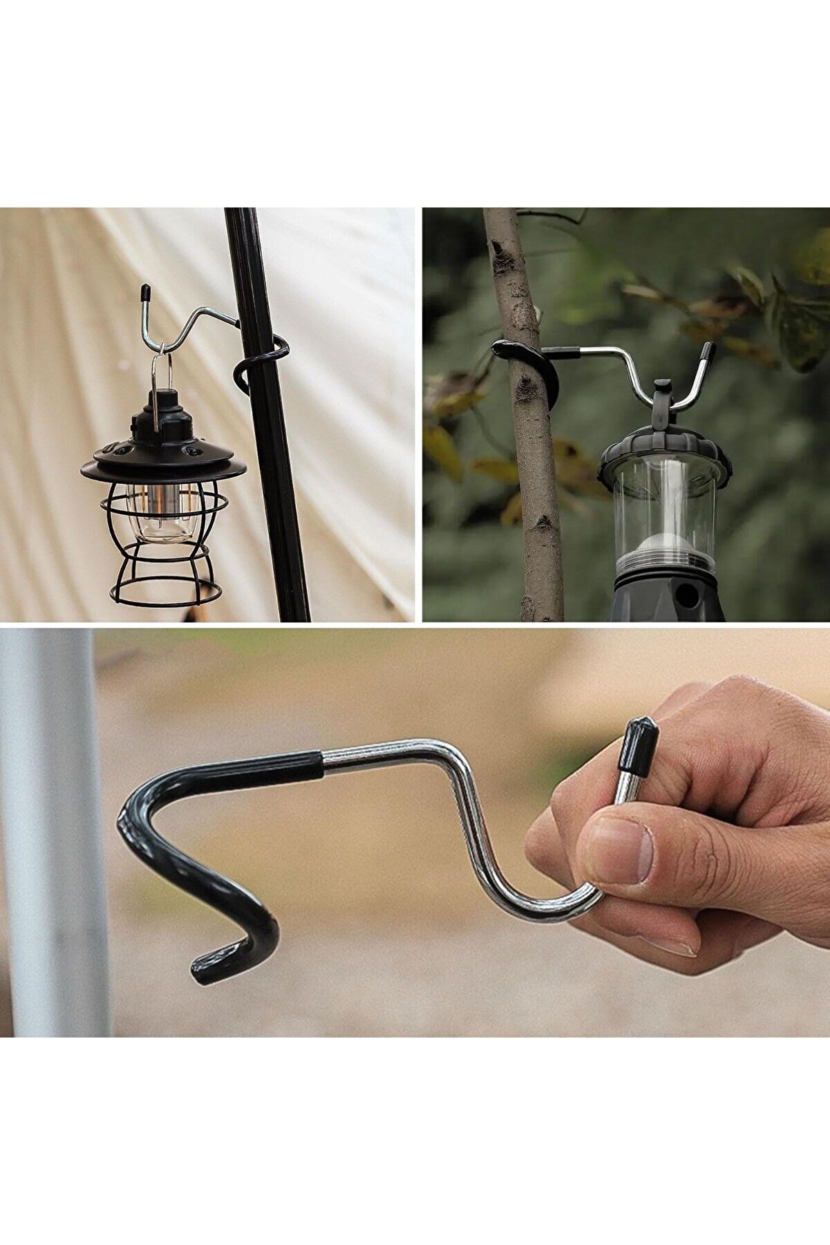 Go İthalat Kamp İ&ccedil;i̇n S-Şeki̇lli̇ Di̇rek Askısı Kaymaz Paslanmaz &Ccedil;eli̇k Eşya Asma Kancası