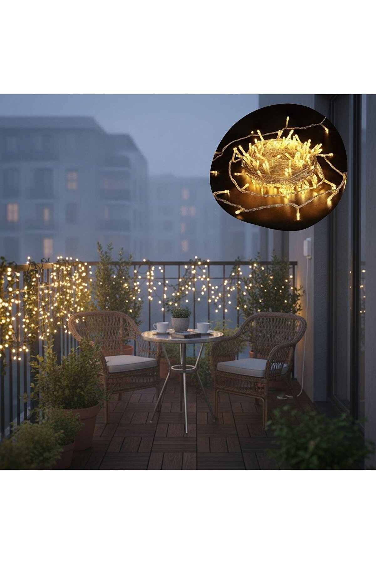 Go İthalat G&uuml;nışığı Renk 5 Farklı Işık Modlu 10 Metre Eklemeli̇ Dekor Boncuk Model Dekorati̇f Led (5263)