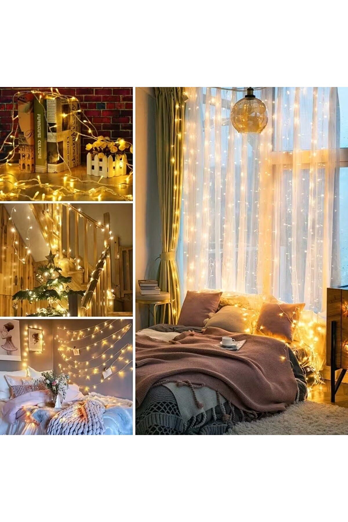 Go İthalat G&uuml;nışığı Renk 5 Farklı Işık Modlu 10 Metre Eklemeli̇ Dekor Boncuk Model Dekorati̇f Led (5263)