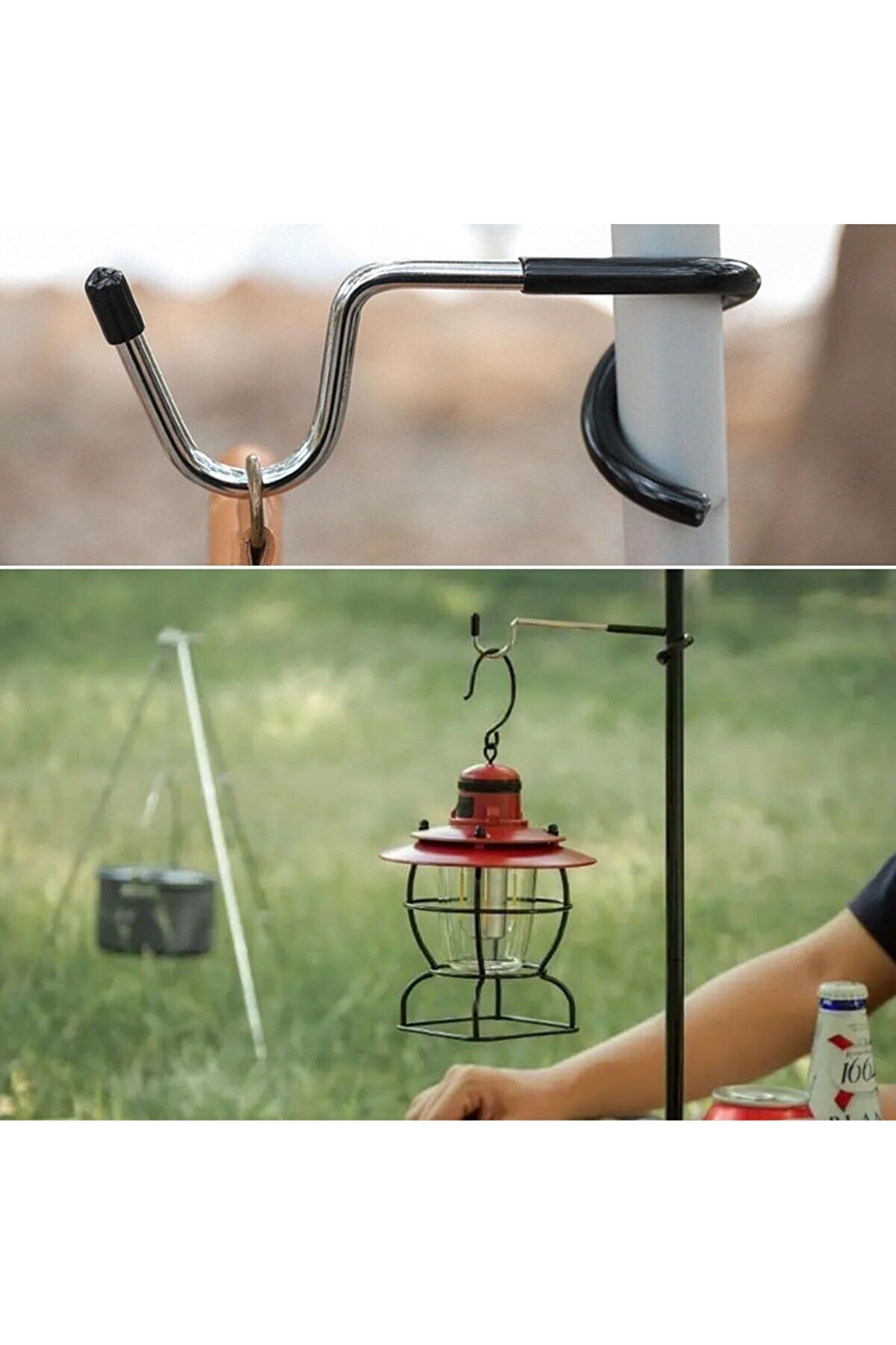 Go İthalat Kamp İ&ccedil;i̇n S-Şeki̇lli̇ Di̇rek Askısı Kaymaz Paslanmaz &Ccedil;eli̇k Eşya Asma Kancası