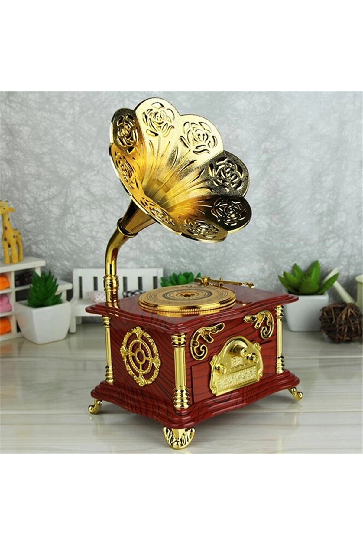 gizmurstore Nostaljik Gramofon Müzik Kutusu