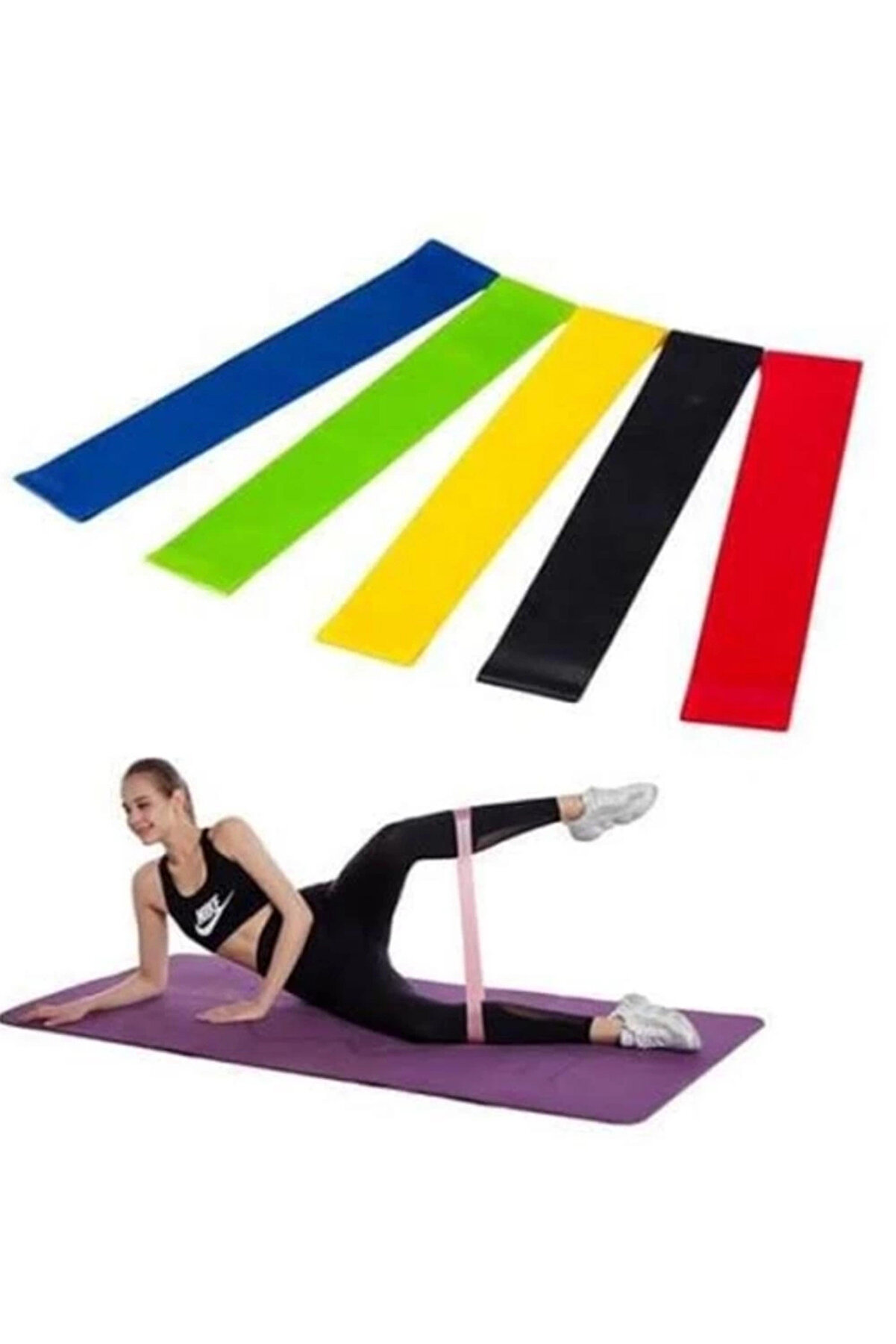 gizmurstore Aerobik Bant 5 Li Pilates Yoga Bandı *