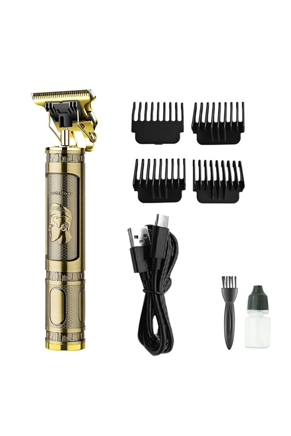gizmurstore Ps-033 Çelik Kasa Profesyonel T-bıçak Saç Sakal Ense Ve Çizim Tıraş Makinesi