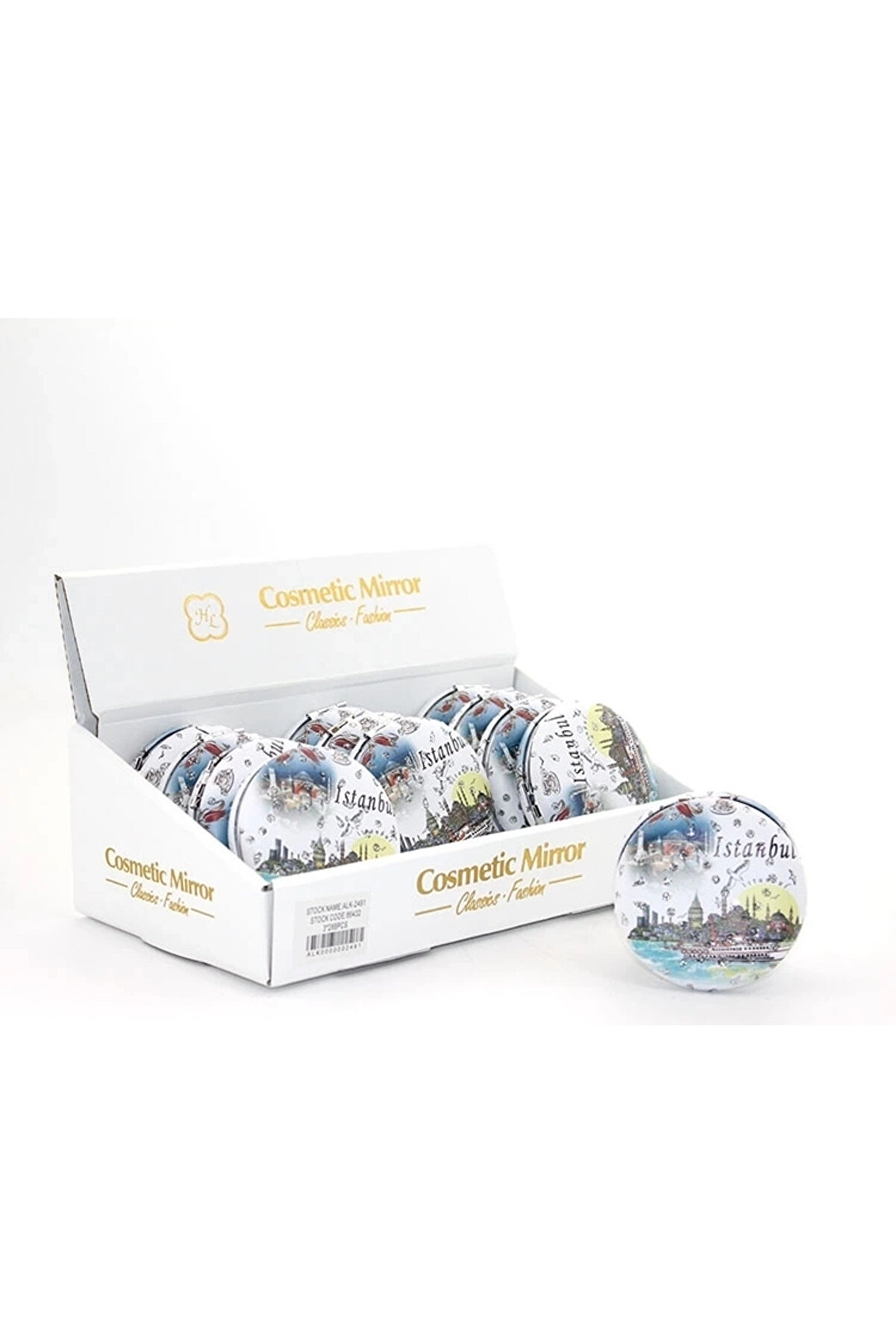 gizmurstore Taşlı İstanbul Tasarımı El Aynası Kalın Alk2491
