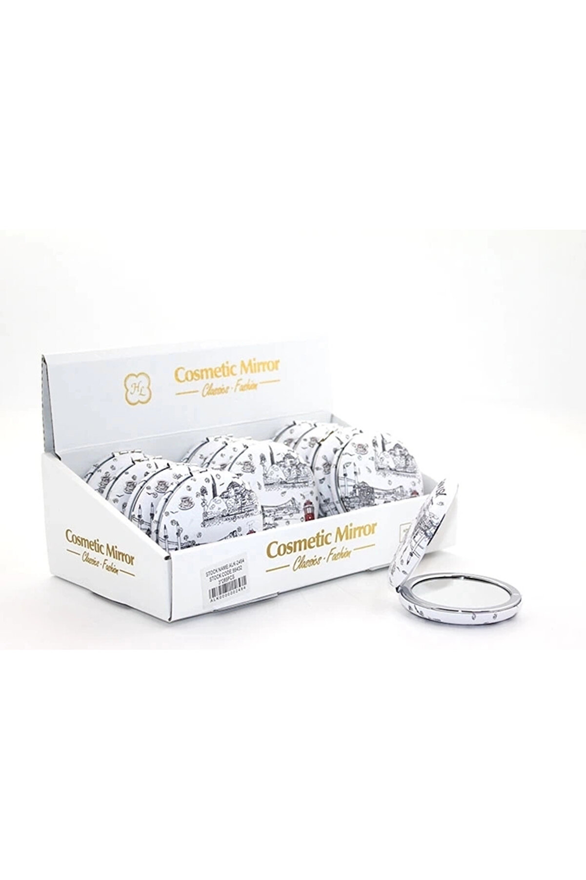 gizmurstore Taşlı İstanbul Tasarımı El Aynası Kalın Alk2494