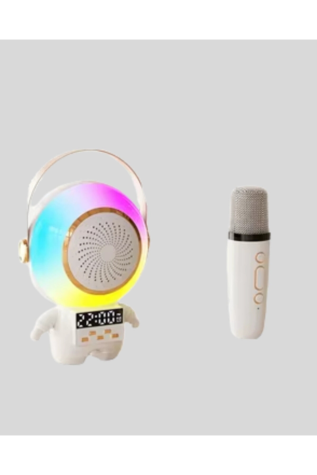 Rgb Işıklı Astronot Bluetooth Hoparlör Karaoke Mi̇krofonlu