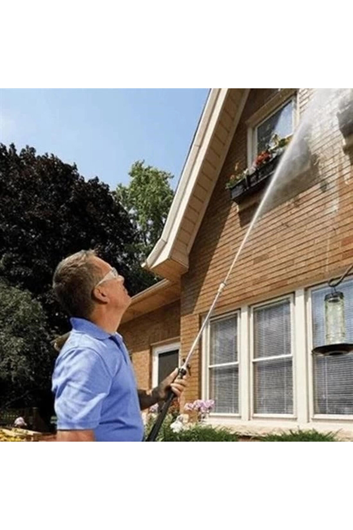 gizmurstore Bahçe Sulama Araç Oto Yıkama Temizlik Tazyikli Su Püskürtme Yüksek Basınçlı Hortum Ucu Aparatı 50 Cm