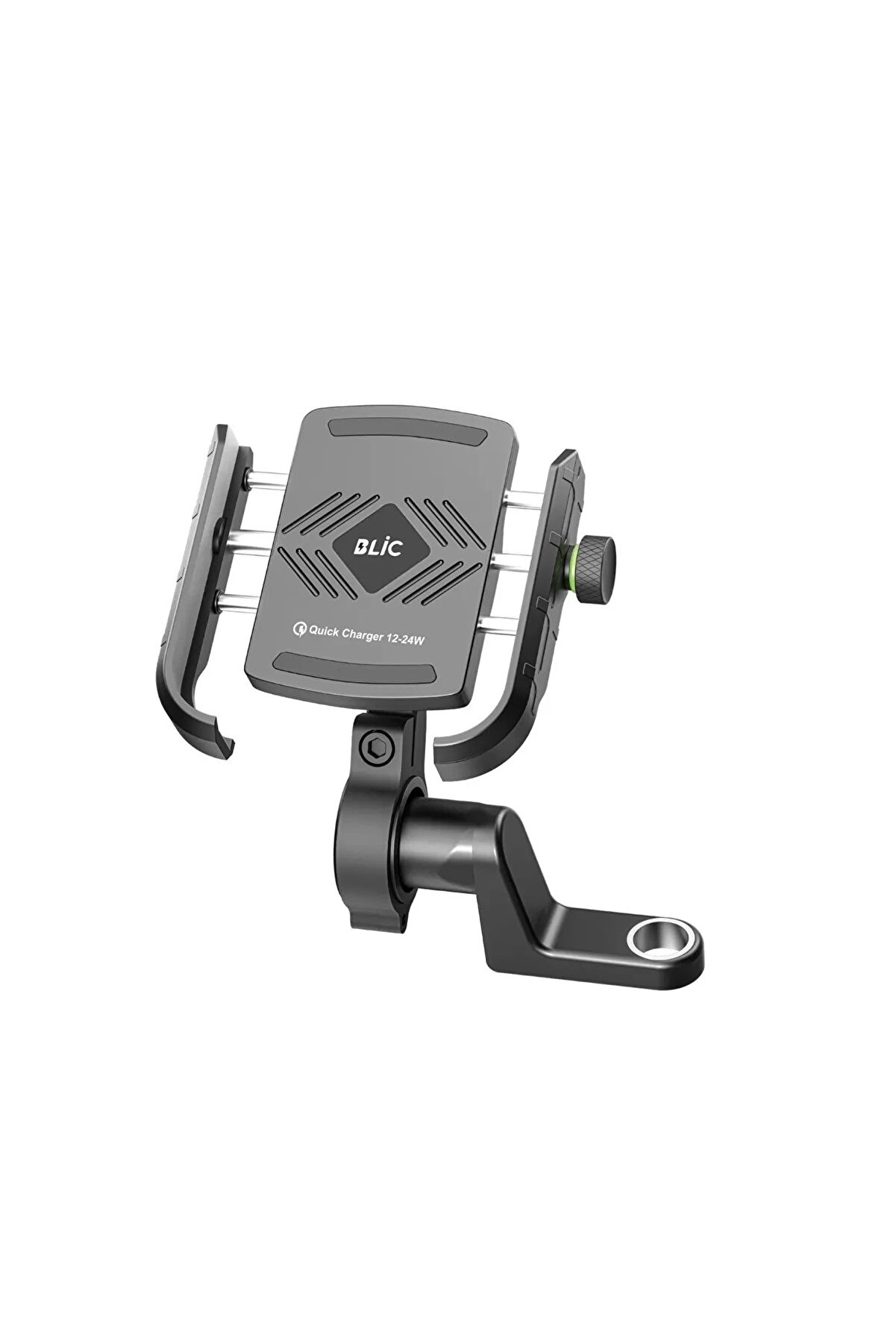 gizmurstore Motosiklet Gidon Ve Ayna Bağlantılı Motor Ve Bisiklet Uyumlu Telefon Tutucu 12-24w Hızlı Şarj