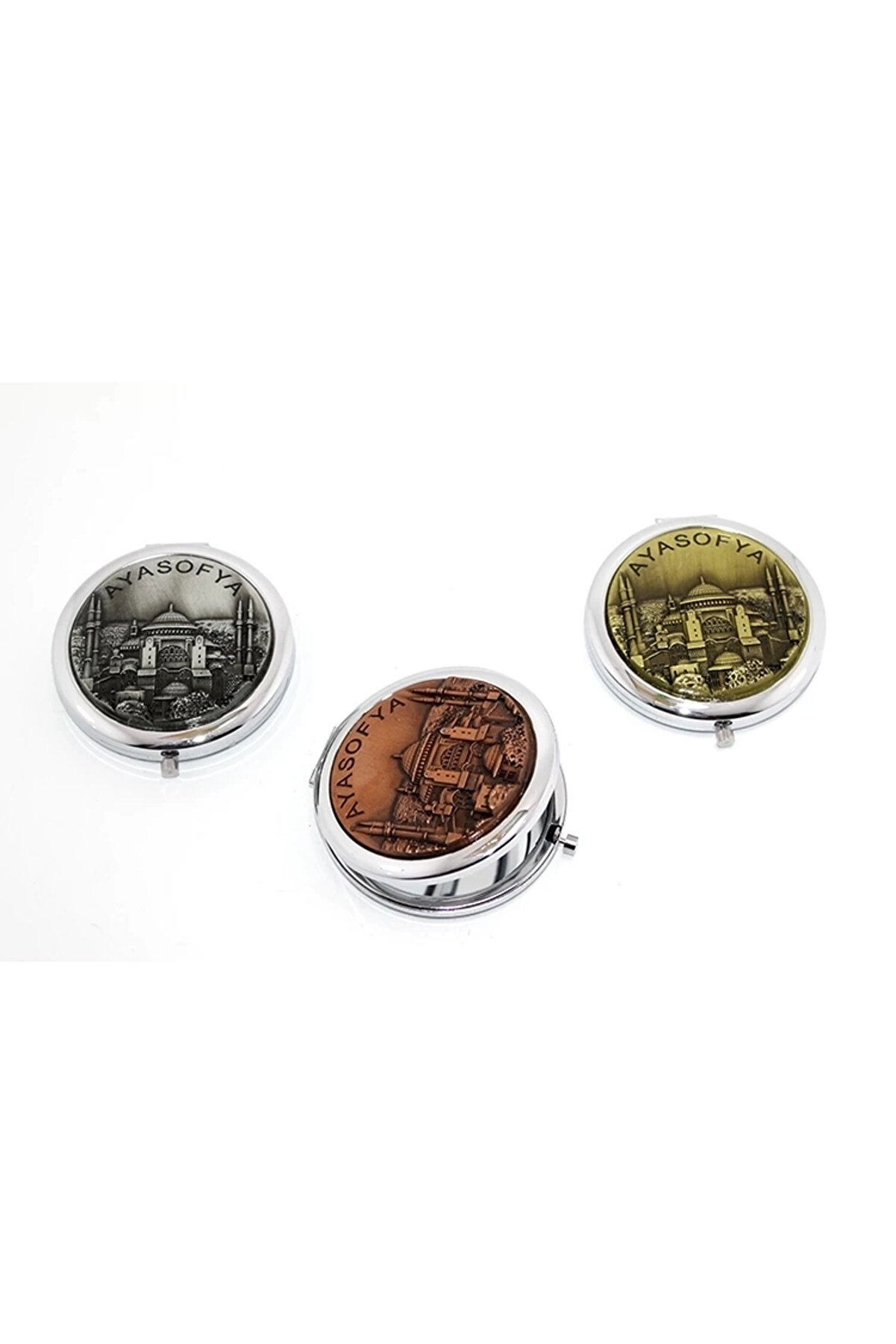 gizmurstore Metal İstanbul Temalı Yöresel Kabartmalı El Aynası 2alk110