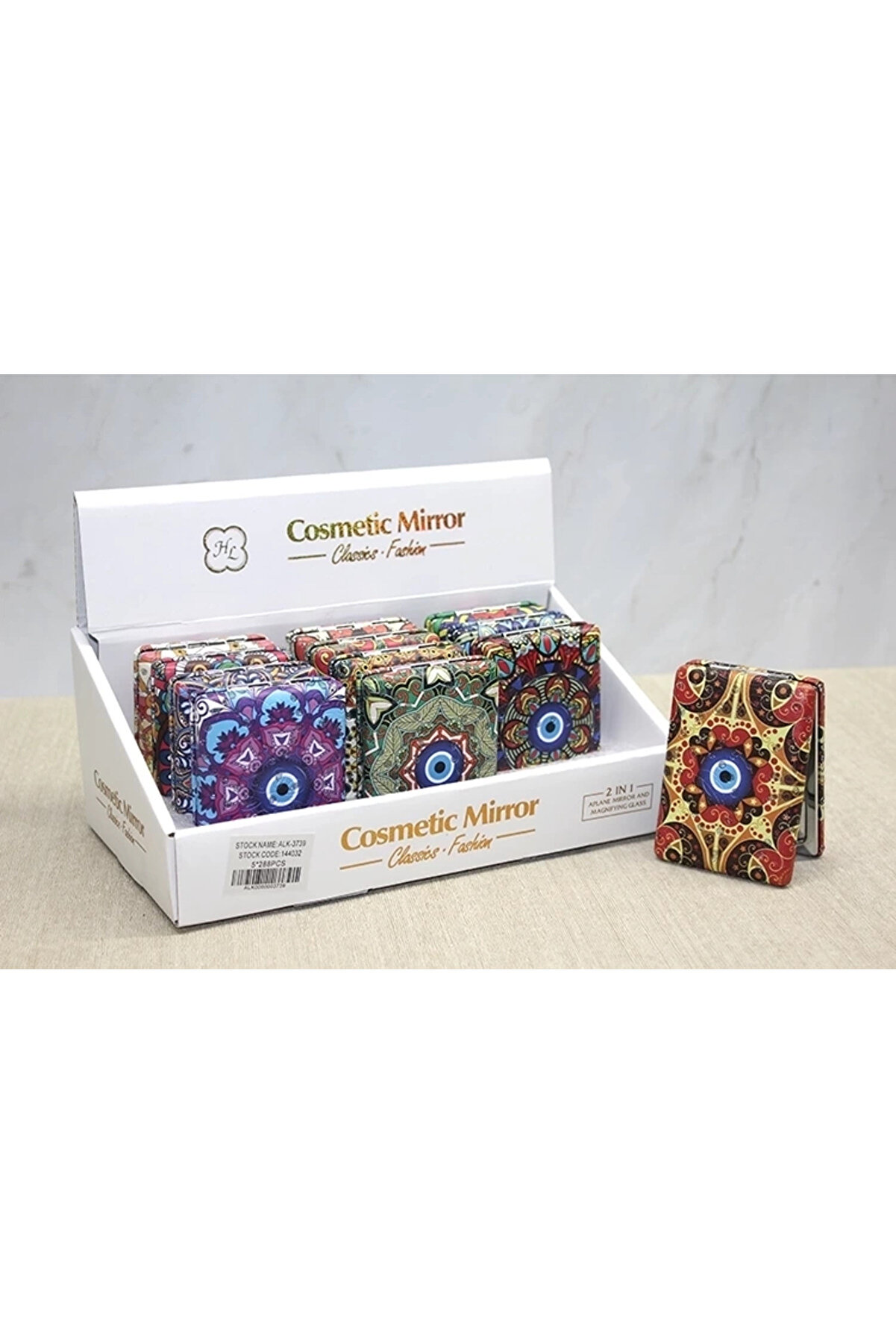 gizmurstore Taşlı El Aynası Dikdörtgen Kalın Alk3739