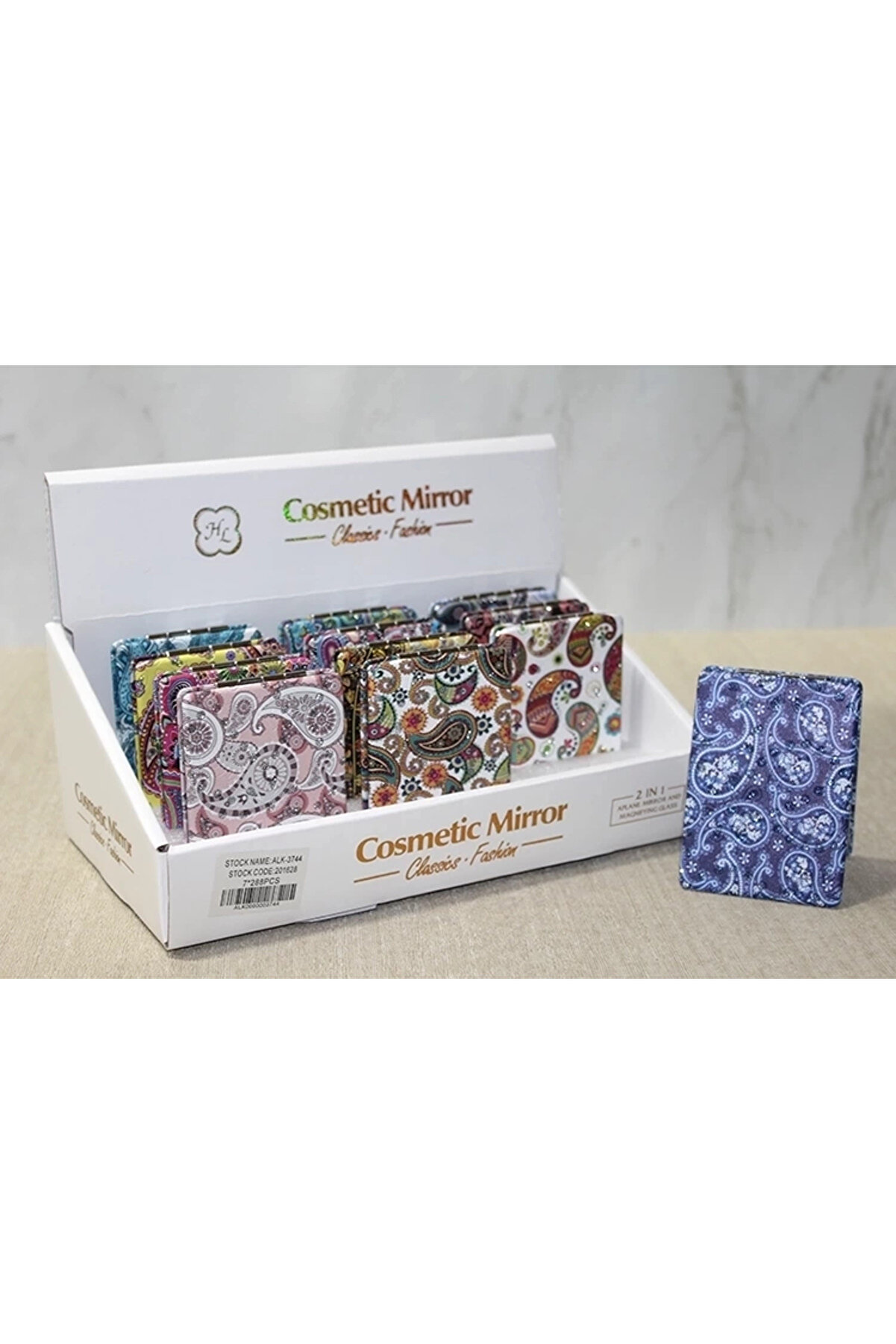 gizmurstore Taşlı El Aynası Dikdörtgen İnce Alk3744