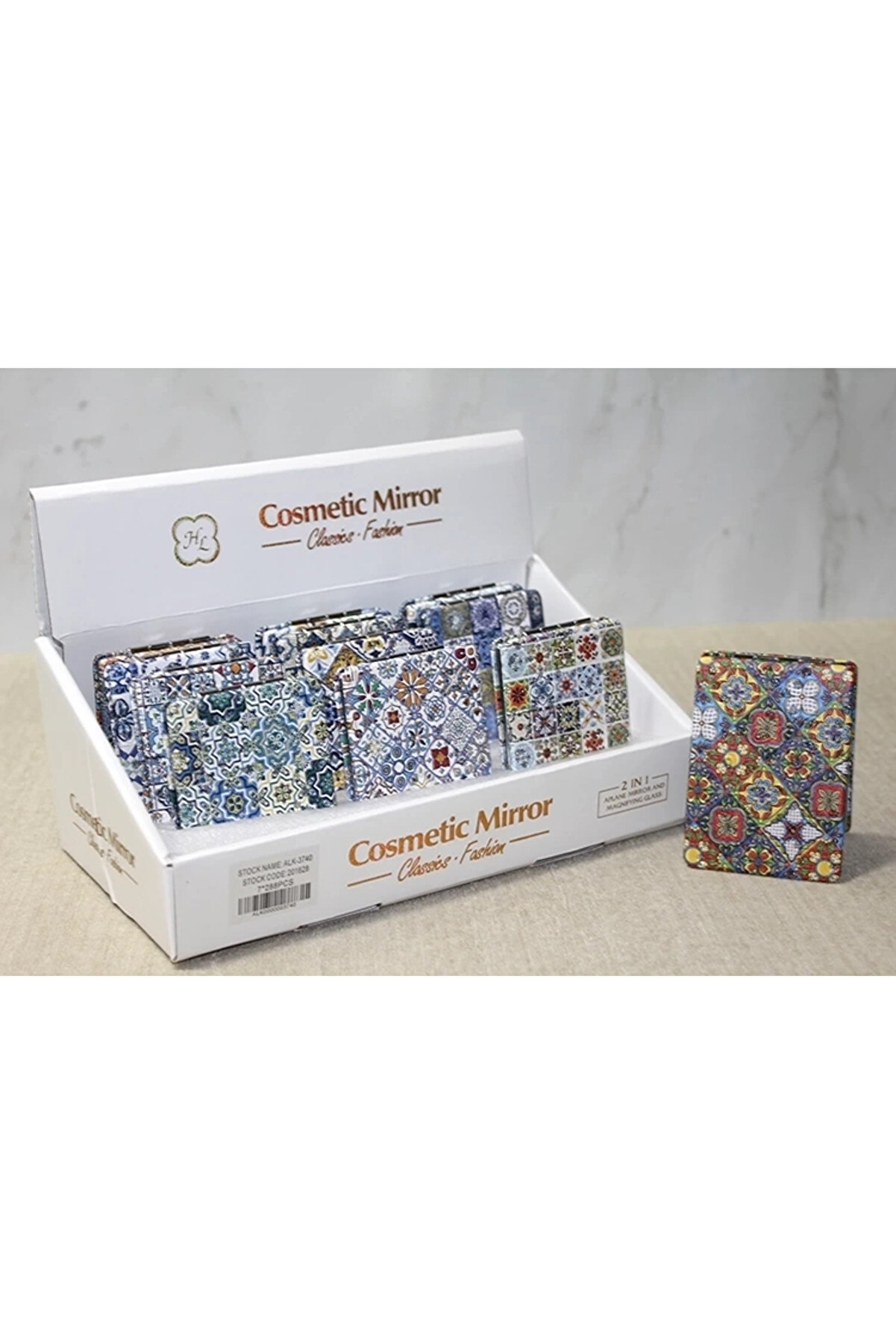 gizmurstore Taşlı El Aynası Dikdörtgen İnce Alk3740