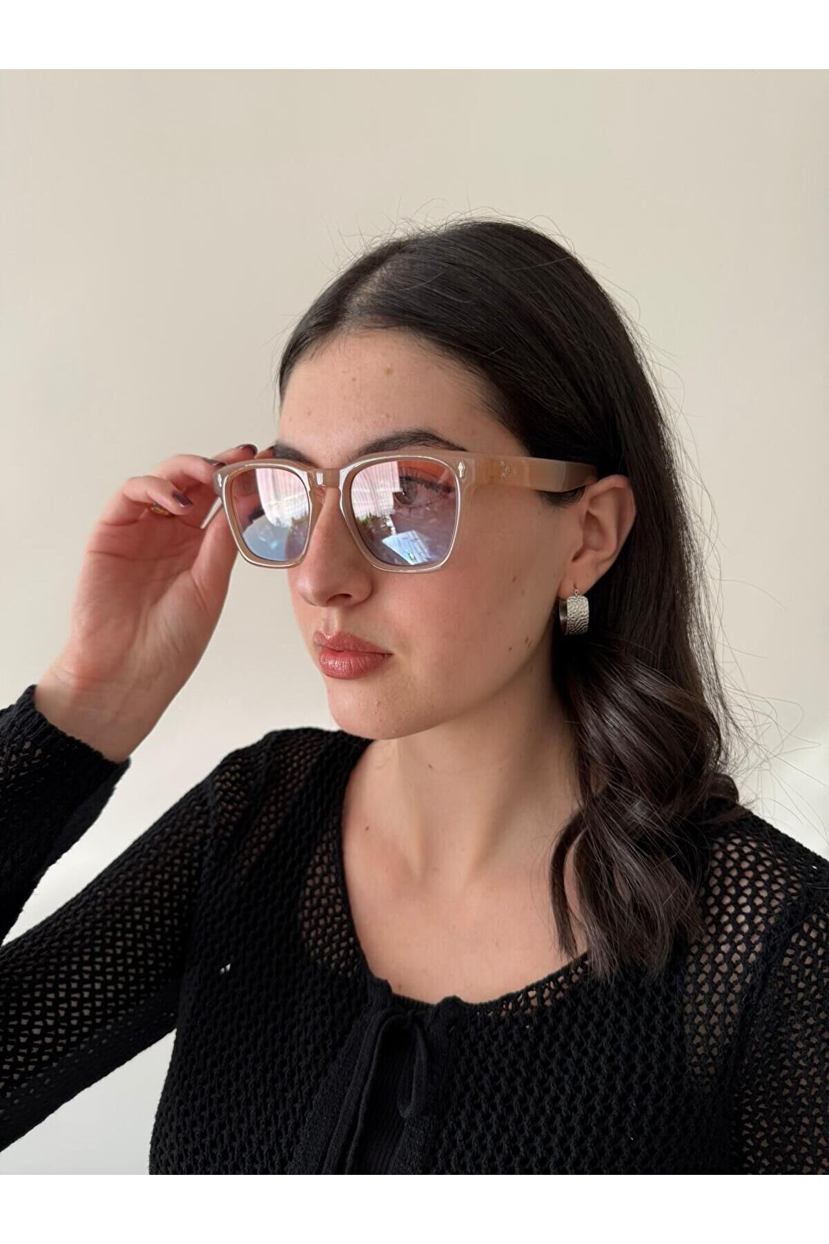 Ateli̇er Emi̇ne Pembe Mavi̇ Cam Egzoti̇k Güneş Gözlüğü