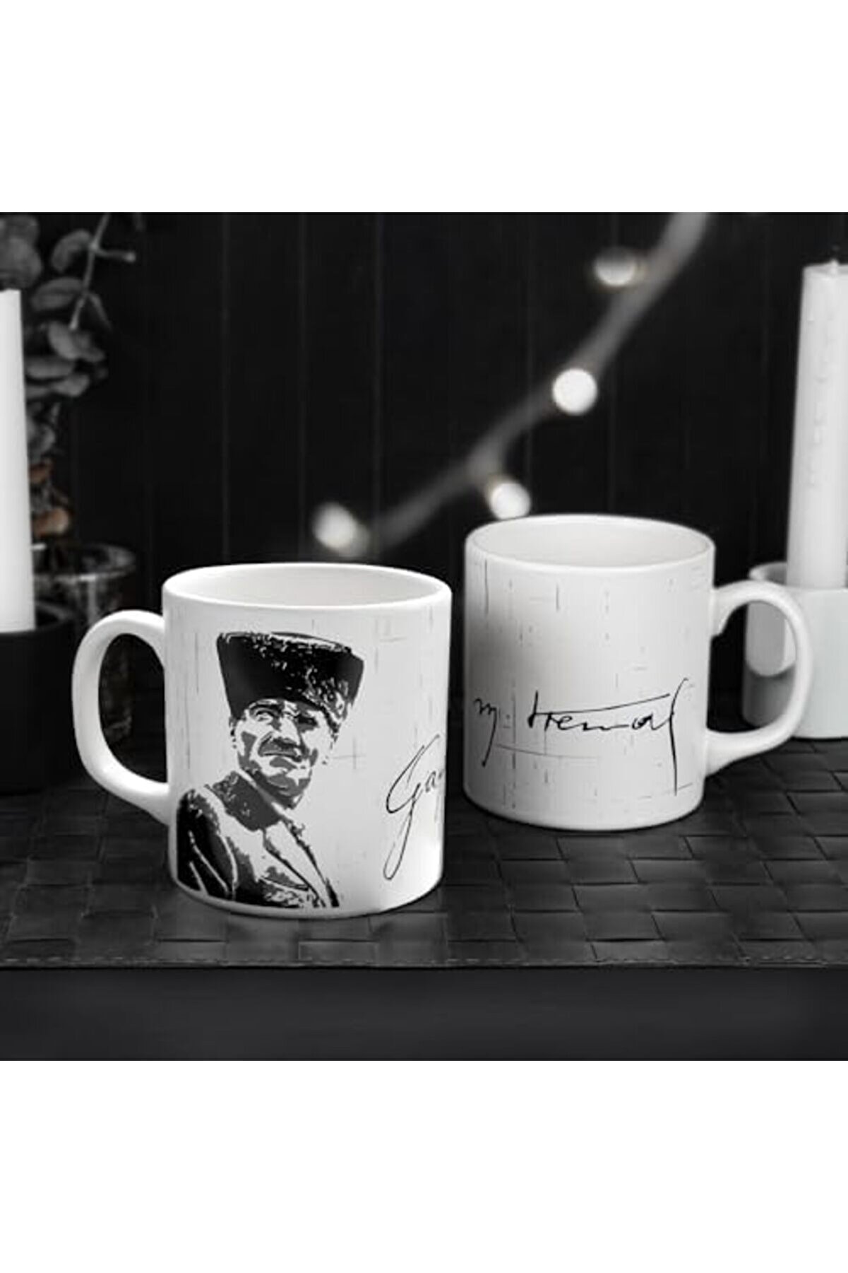 Atatürk Portreli̇ İmza Beyaz Si̇li̇ndi̇r Kupa 1 Adet