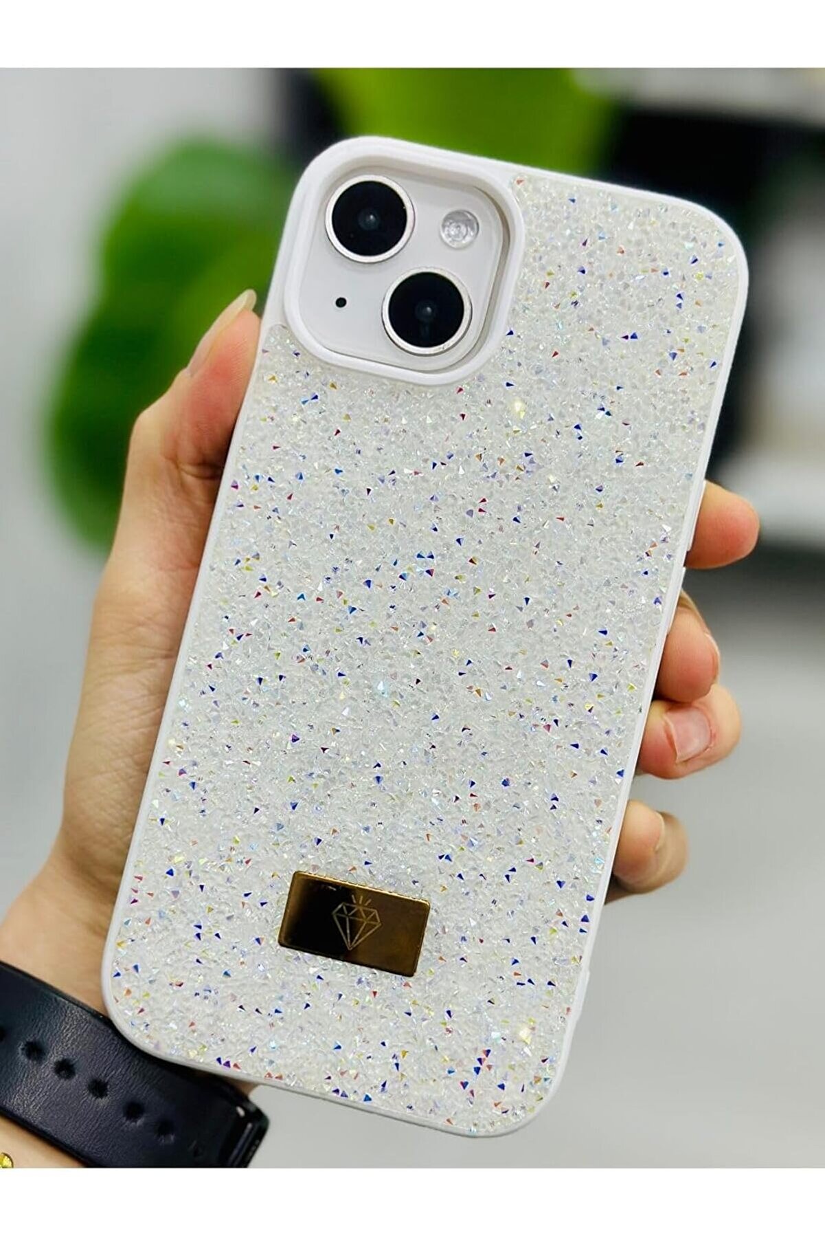 STOREMAX polyspark Aksesuar 13-14 ve 15 ile Uyumlu Tasarımlı Taşlı Işıltılı Parlak Pırlanta Silikon Kılıf mod