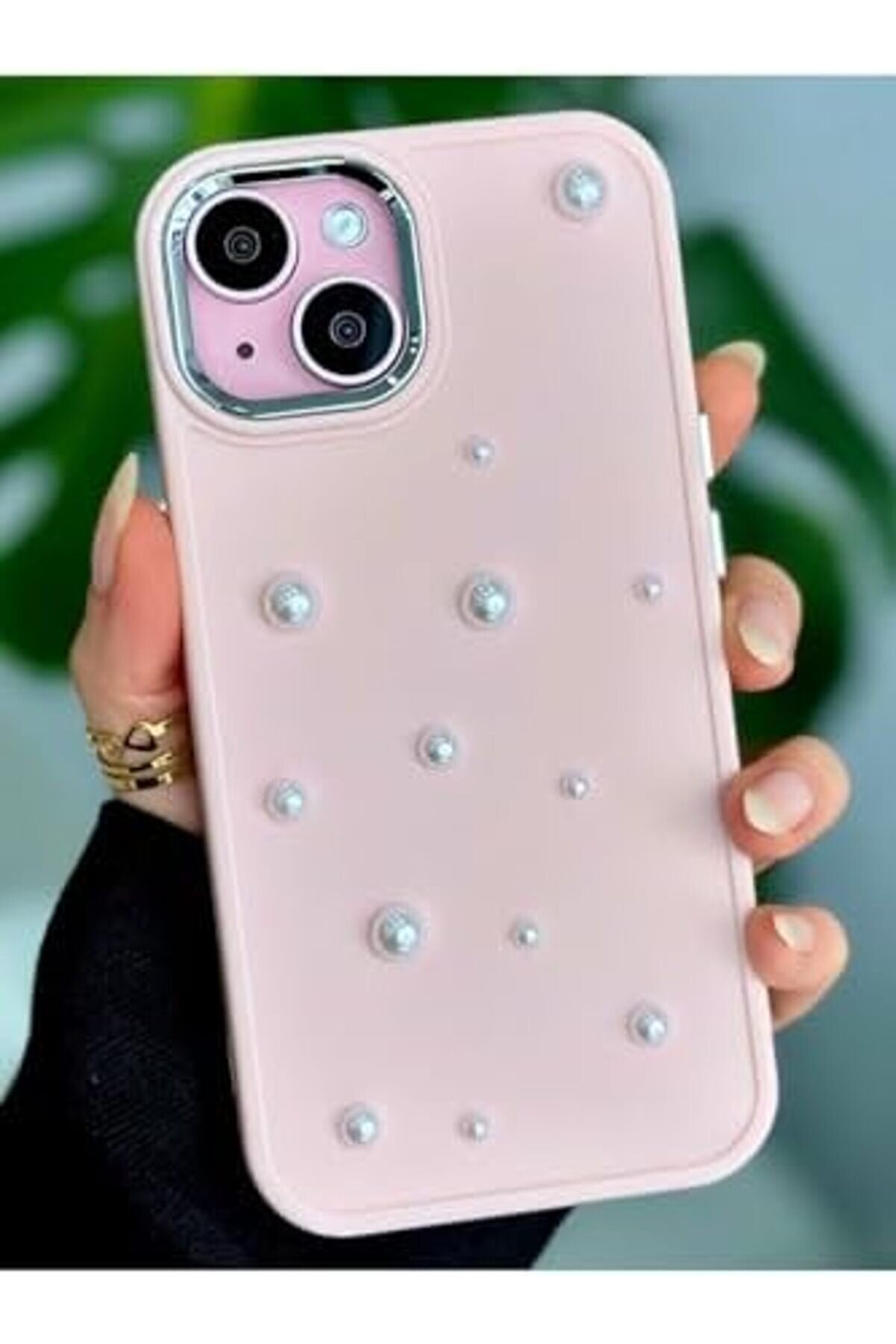 Lvnshop Aksesuar 14 - 15 Uyumlu Pearl Tasarımlı Oyuncaklı Si̇li̇kon Kılıf - Pembepearl 224120