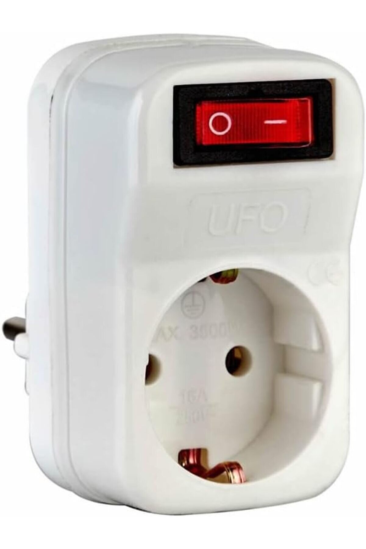 Modazone Tekli̇ Akım Korumalı Anahtarlı Pri̇z 16A 250V, Max 3500W Aşırı Yük Koruması (Beyaz) Modafli̇ck