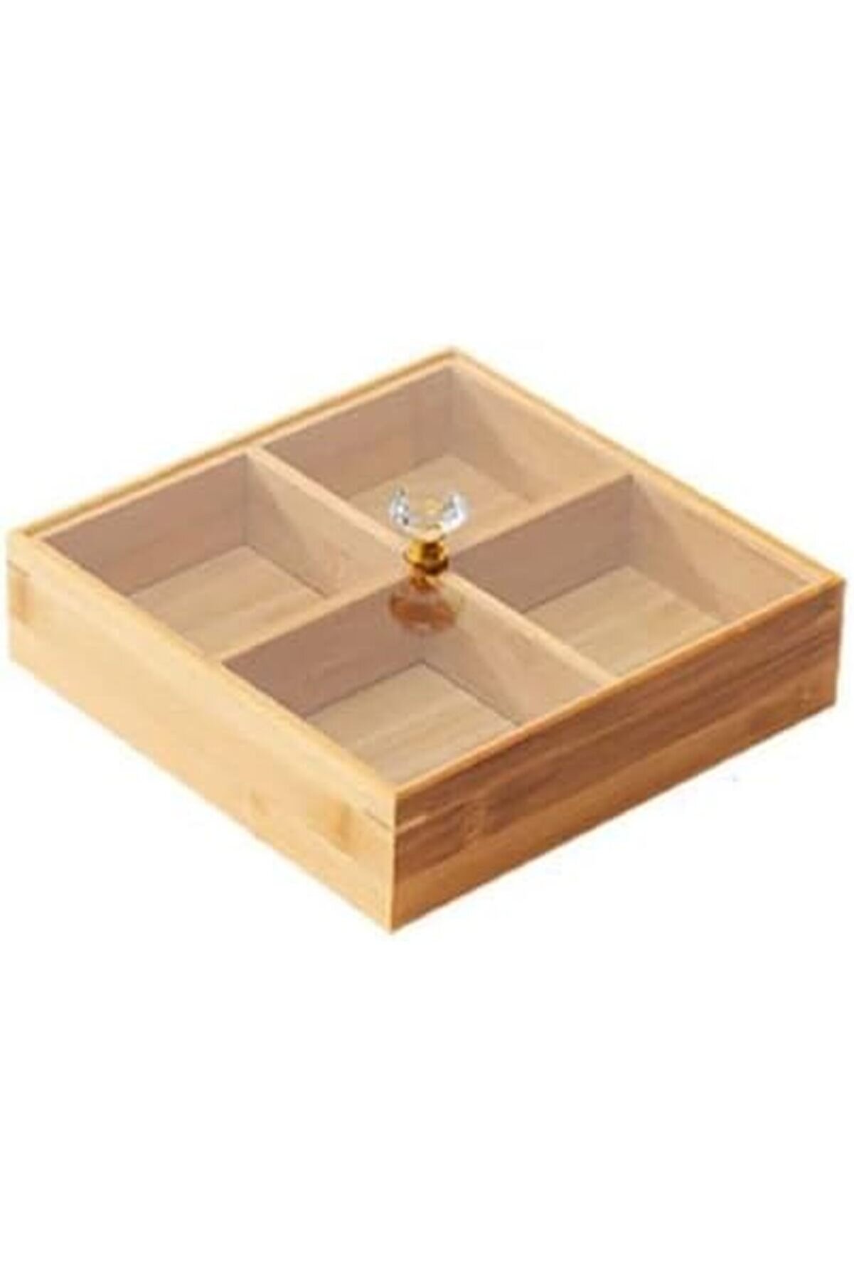 Goldwhi̇rl Bambu Bölmeli̇ Kapaklı Sunumluk, Kuru Meyve, Kuru Yemi̇ş Ve Drajeleri̇ni̇z İçi̇n (Kare) Trendfl