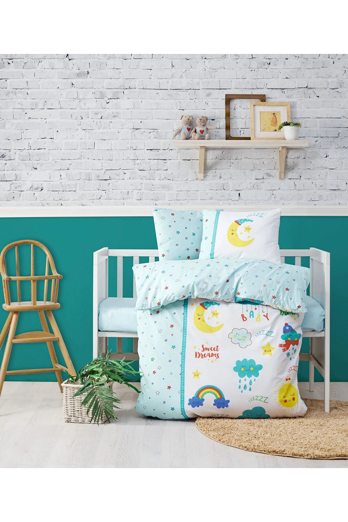 gizmurstore Cotton Box Tatlı Rüyalar Mint Bebek Nevresim Takımı