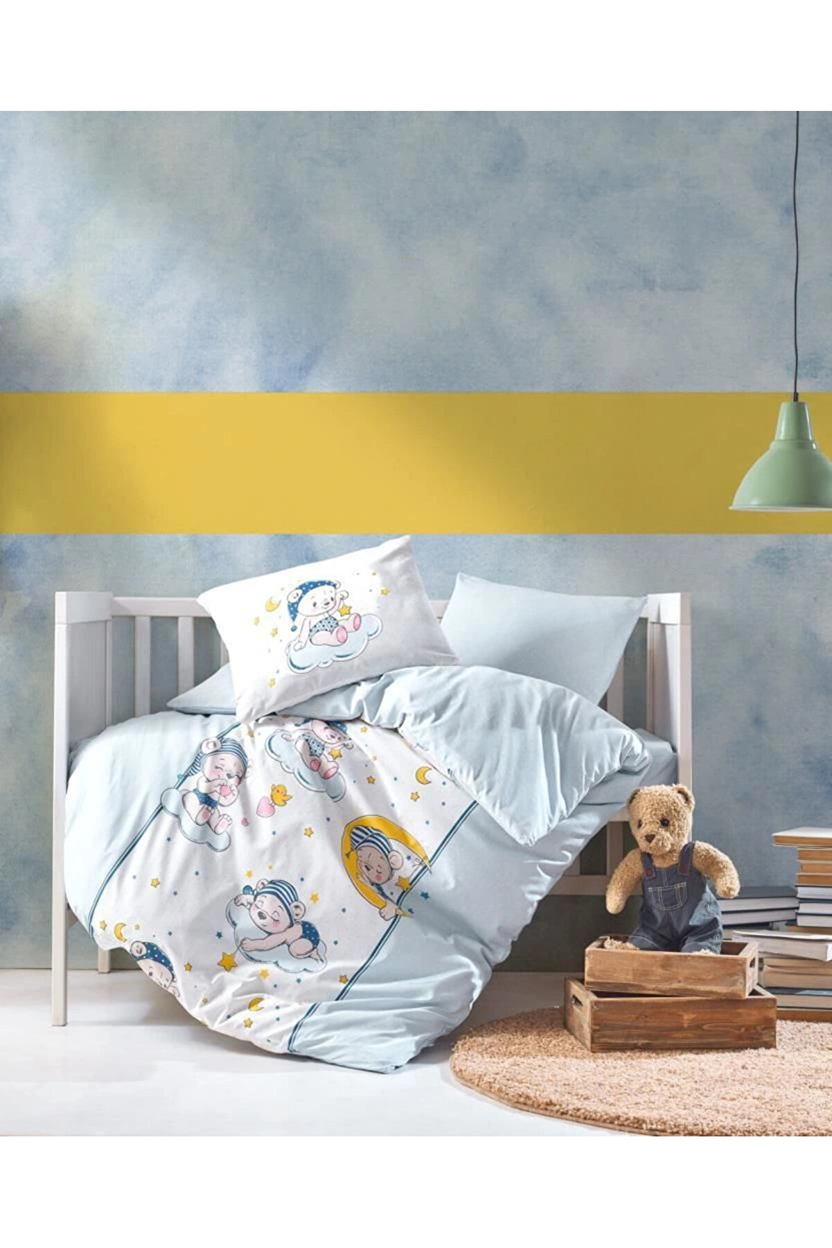 Eco Lounge BUĞZ Cotton Box Bebek Nevresim Takımı Bear Mavi