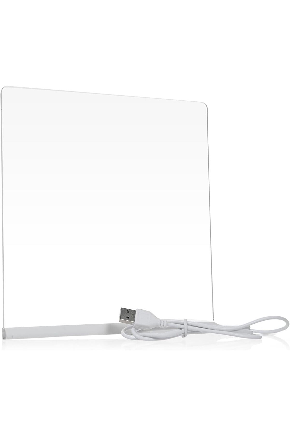 STOREMAX modaflux LED Işıklı Akrilik Yazı Tahtası - 20x20 cm Şeffaf Not Panosu, USB Bağlantılı, 7 Renkli ve D