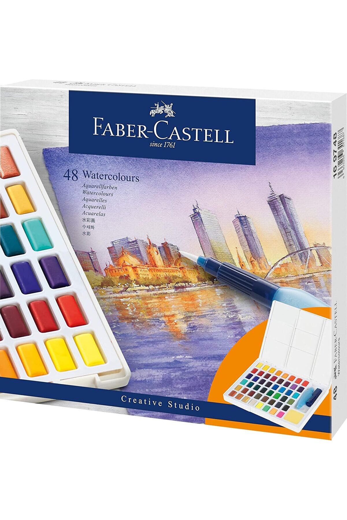 STOREMAX aclyashop Studio Tablet Seti, 48 Renk, Su Bazlı Pigment, Karıştırma Paleti ve Aksesuarlar ile, Taşın