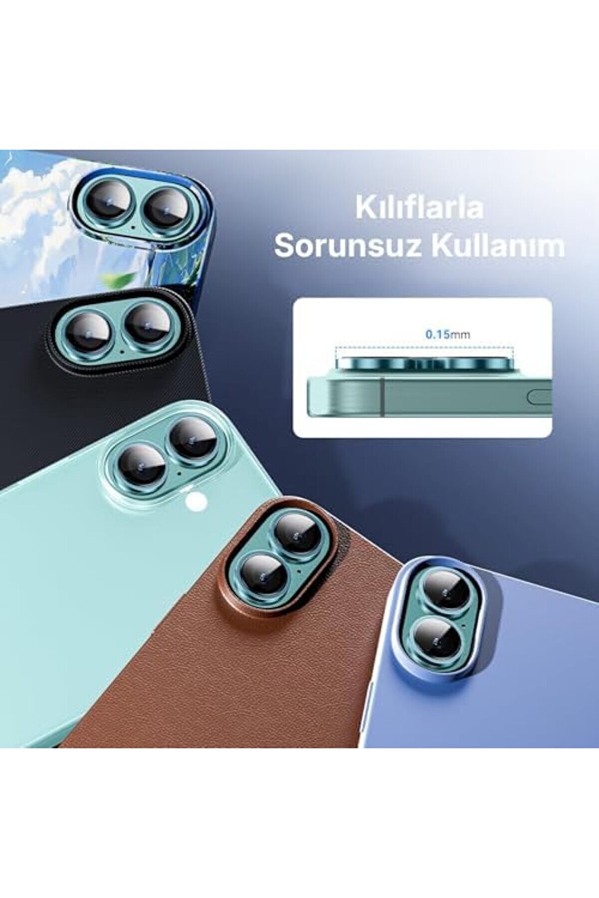 Lvnshop 16 Ve 16 İle Uyumlu Alaşım Çerçeveli̇ Ve 9H Sertli̇ği̇nde Temperli̇ Camlı Lens (Yeşi̇l, Glass) 2