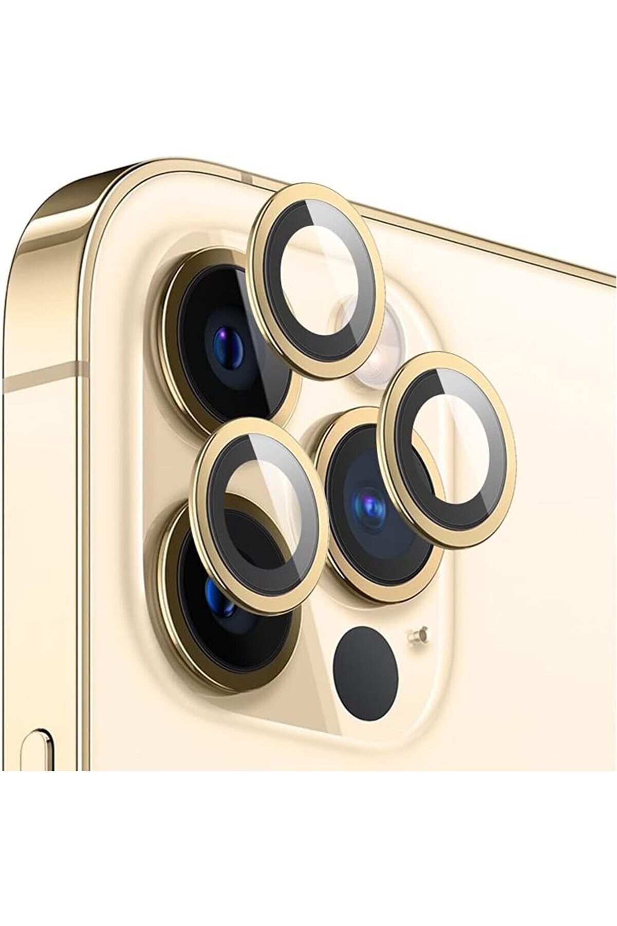 STOREMAX aclyashop İphone 12 Pro Max Uyumlu Alaşım Çerçeveli Tempered Glass Kamera Lens Kırılmaz Cam(3'lü Set