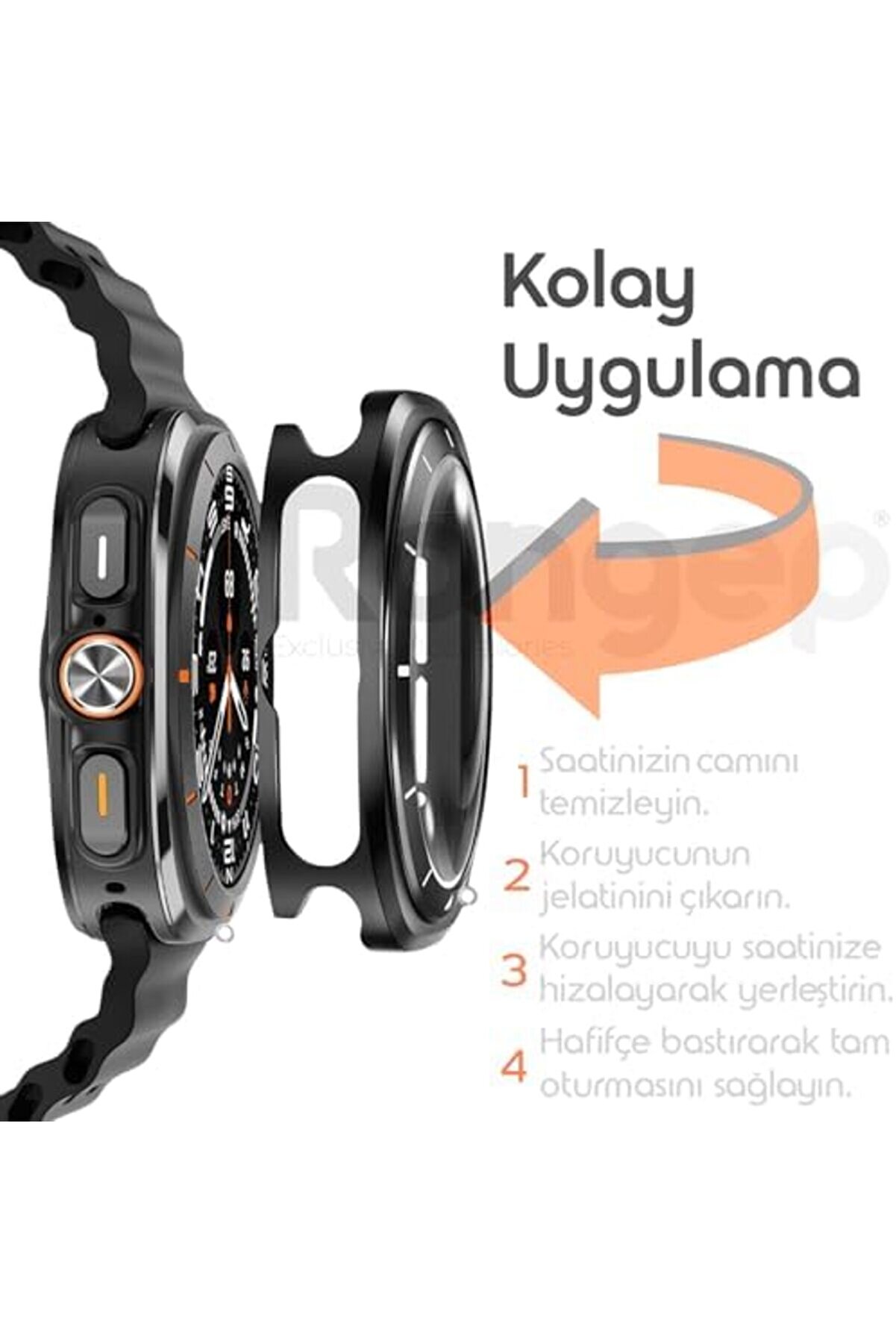 Polysi̇ght Ultra 47Mm İçi̇n Sert Katmanlı Kasa Kılıf Pc Malzeme + Ekran Korumalı Çi̇zi̇lmeye Karşı Koruy